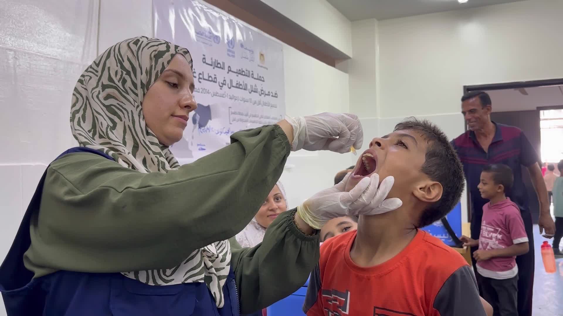 Polio vaccination in Gaza, Palestine