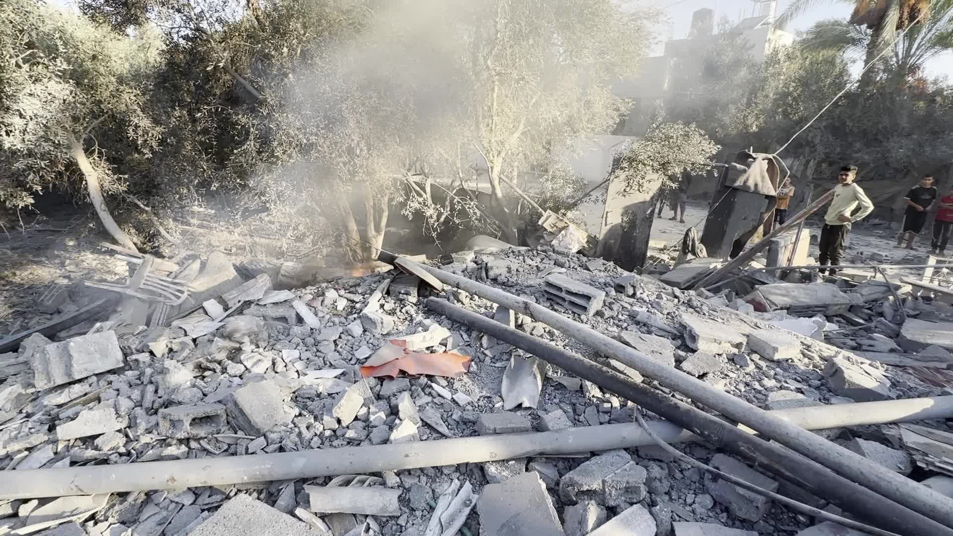 Aftermath of Israeli Airstrike in Gaza, Palestine