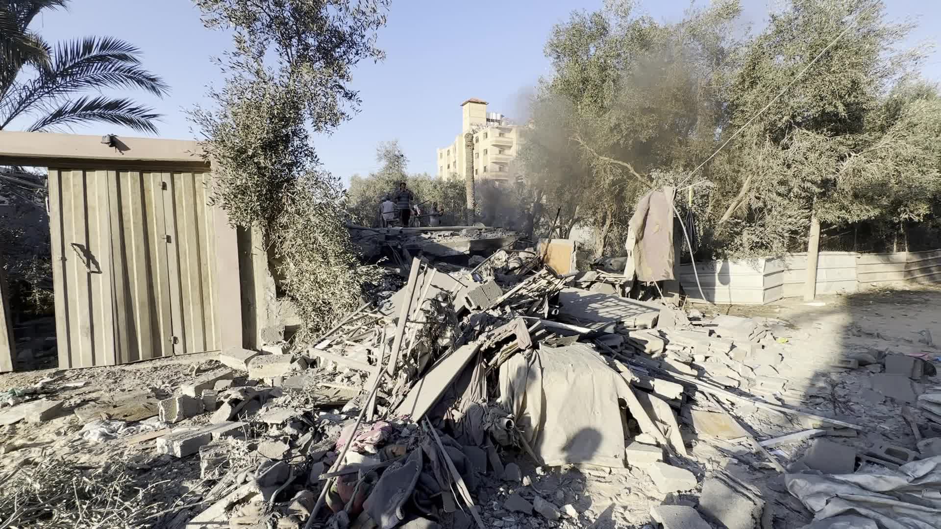 Aftermath of Israeli Airstrike in Gaza, Palestine