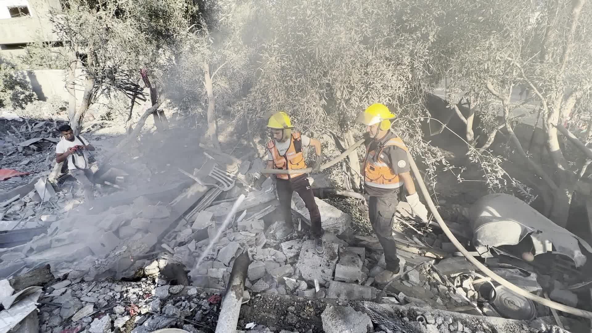 Aftermath of Israeli Airstrike in Gaza, Palestine
