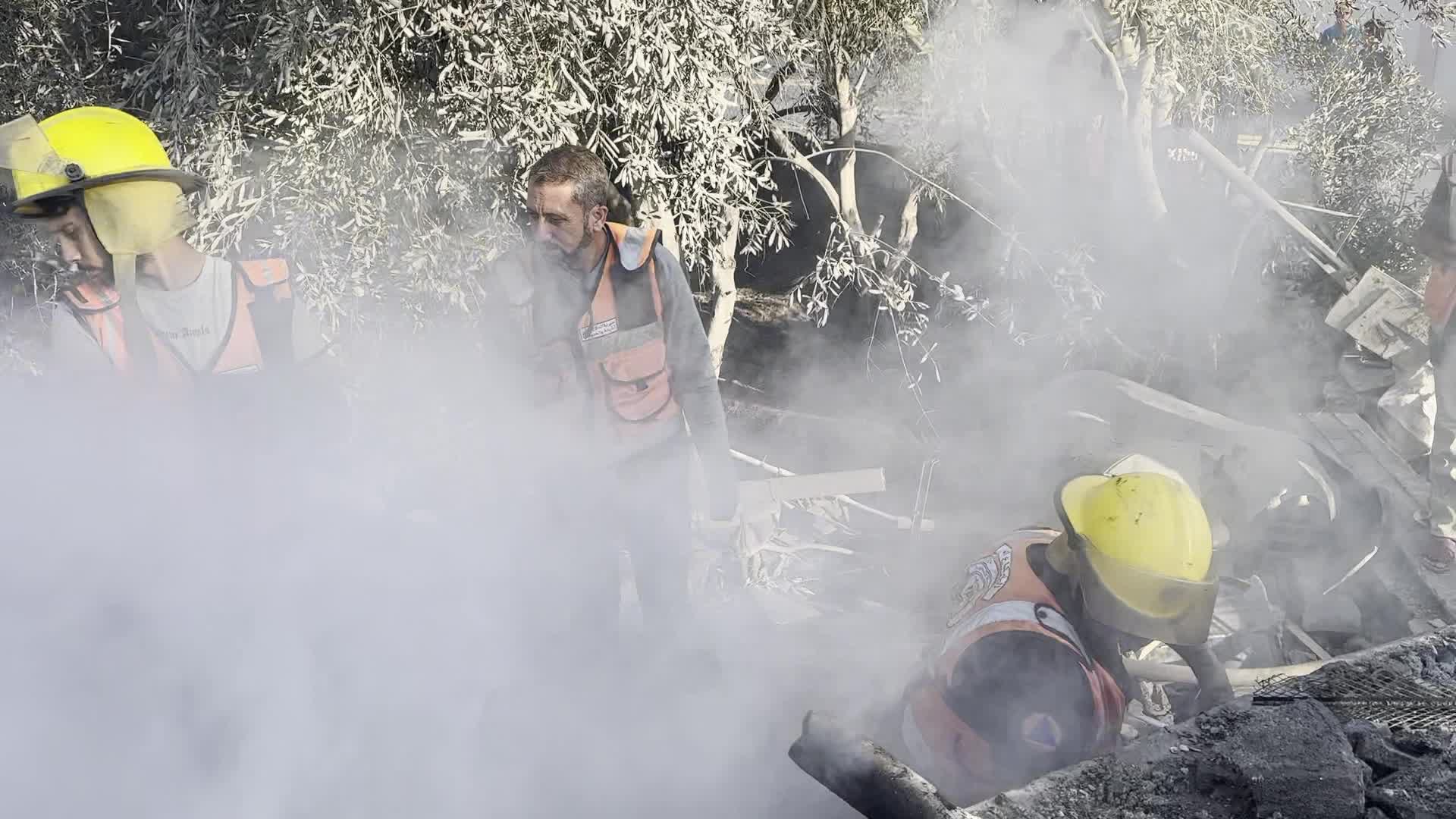 Aftermath of Israeli Airstrike in Gaza, Palestine