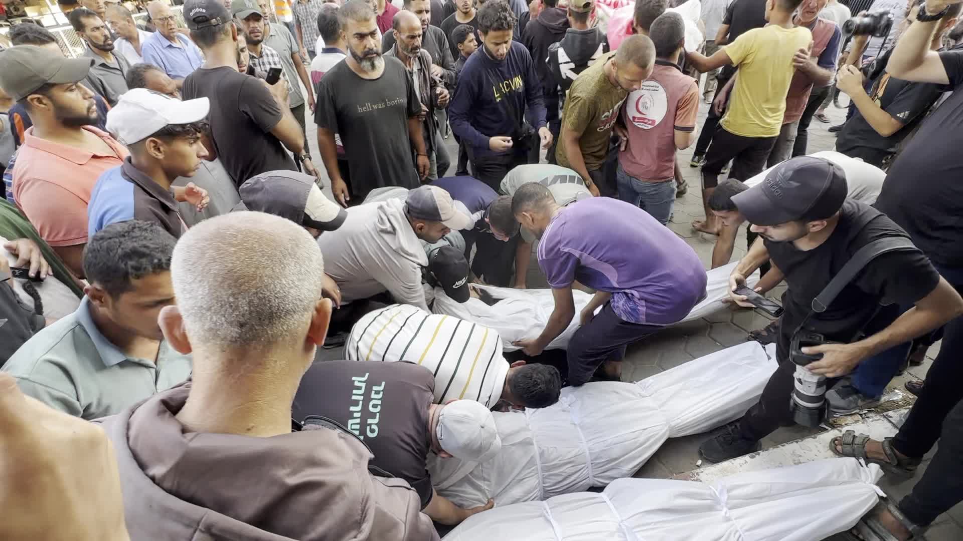 Funeral For Victims Of Israeli Airstrike in Gaza, Palestine