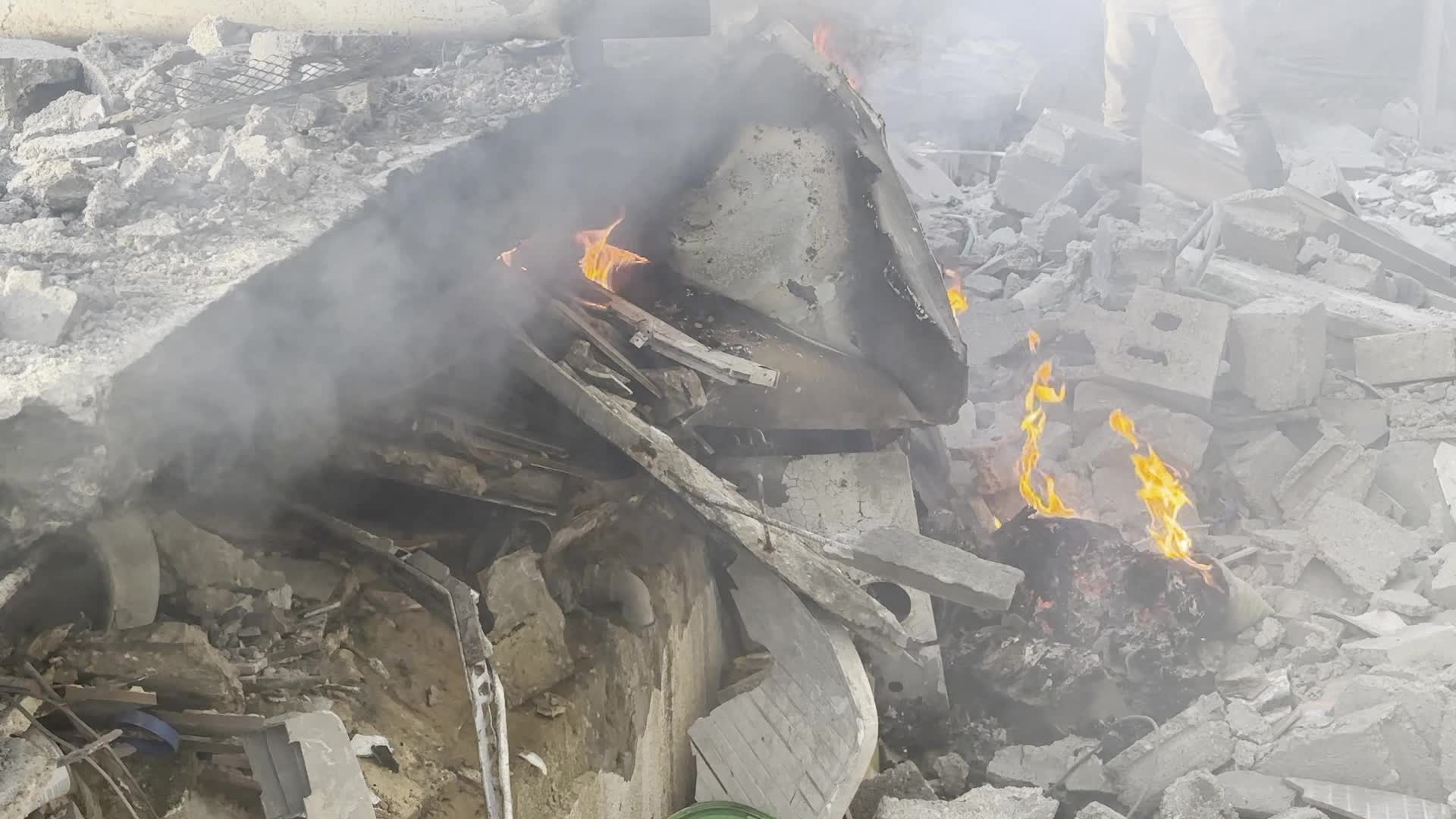 Aftermath of Israeli Airstrike in Gaza, Palestine