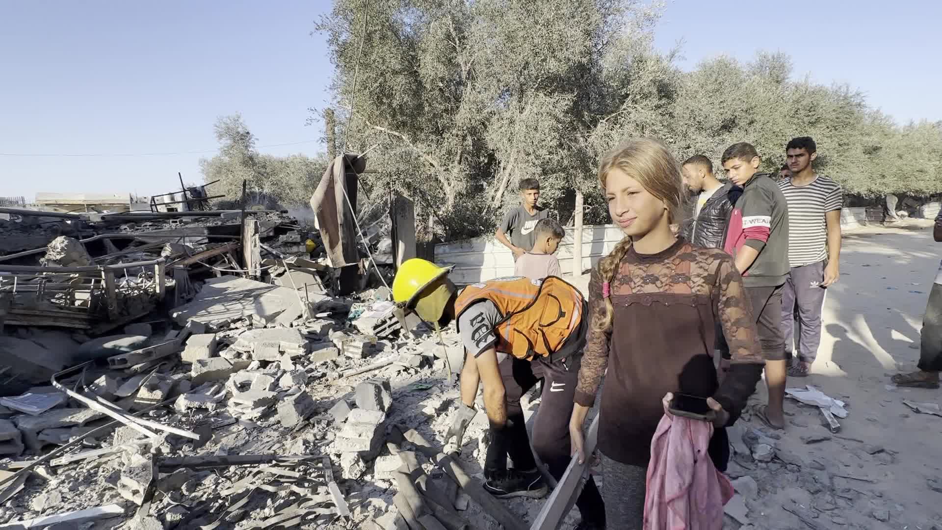 Aftermath of Israeli Airstrike in Gaza, Palestine