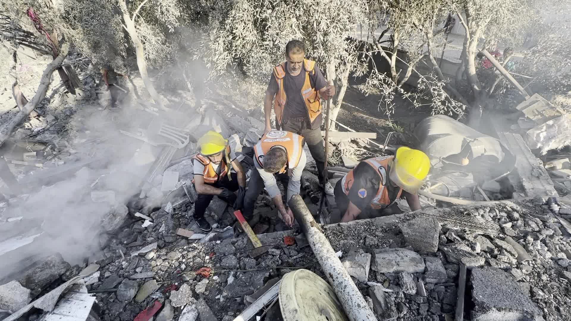 Aftermath of Israeli Airstrike in Gaza, Palestine