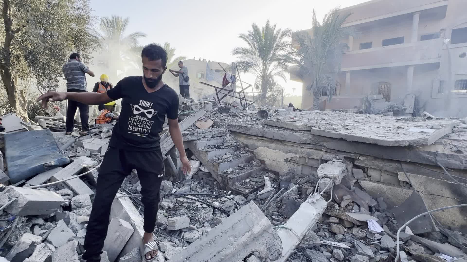Aftermath of Israeli Airstrike in Gaza, Palestine