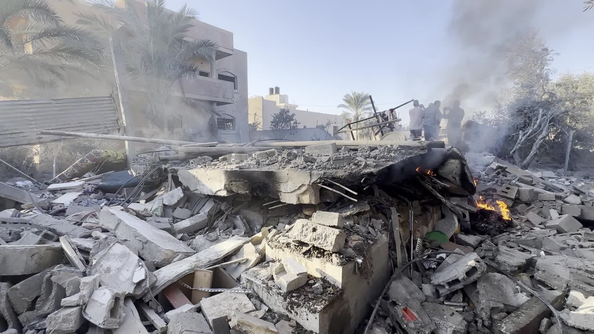 Aftermath of Israeli Airstrike in Gaza, Palestine