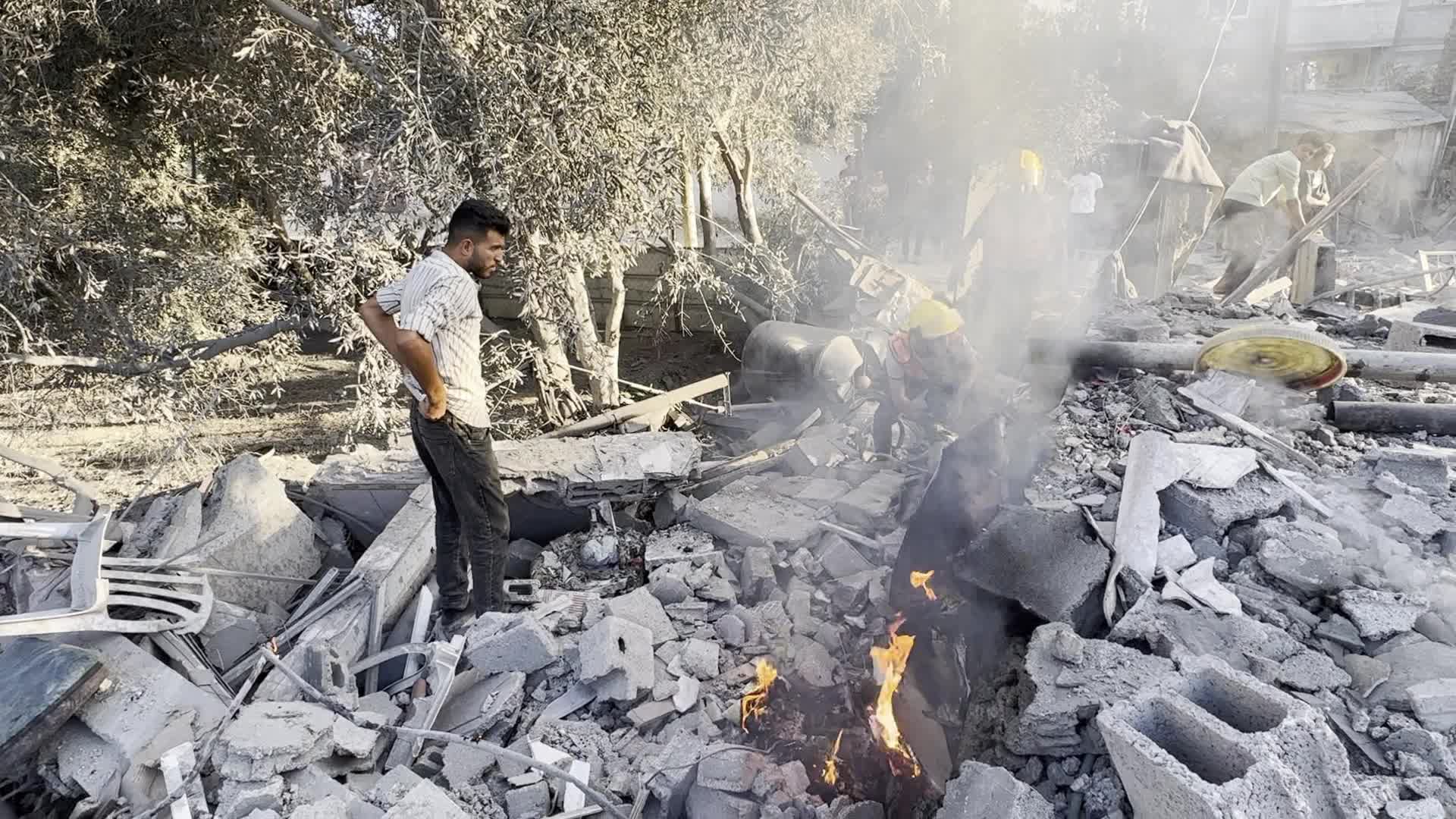 Aftermath of Israeli Airstrike in Gaza, Palestine