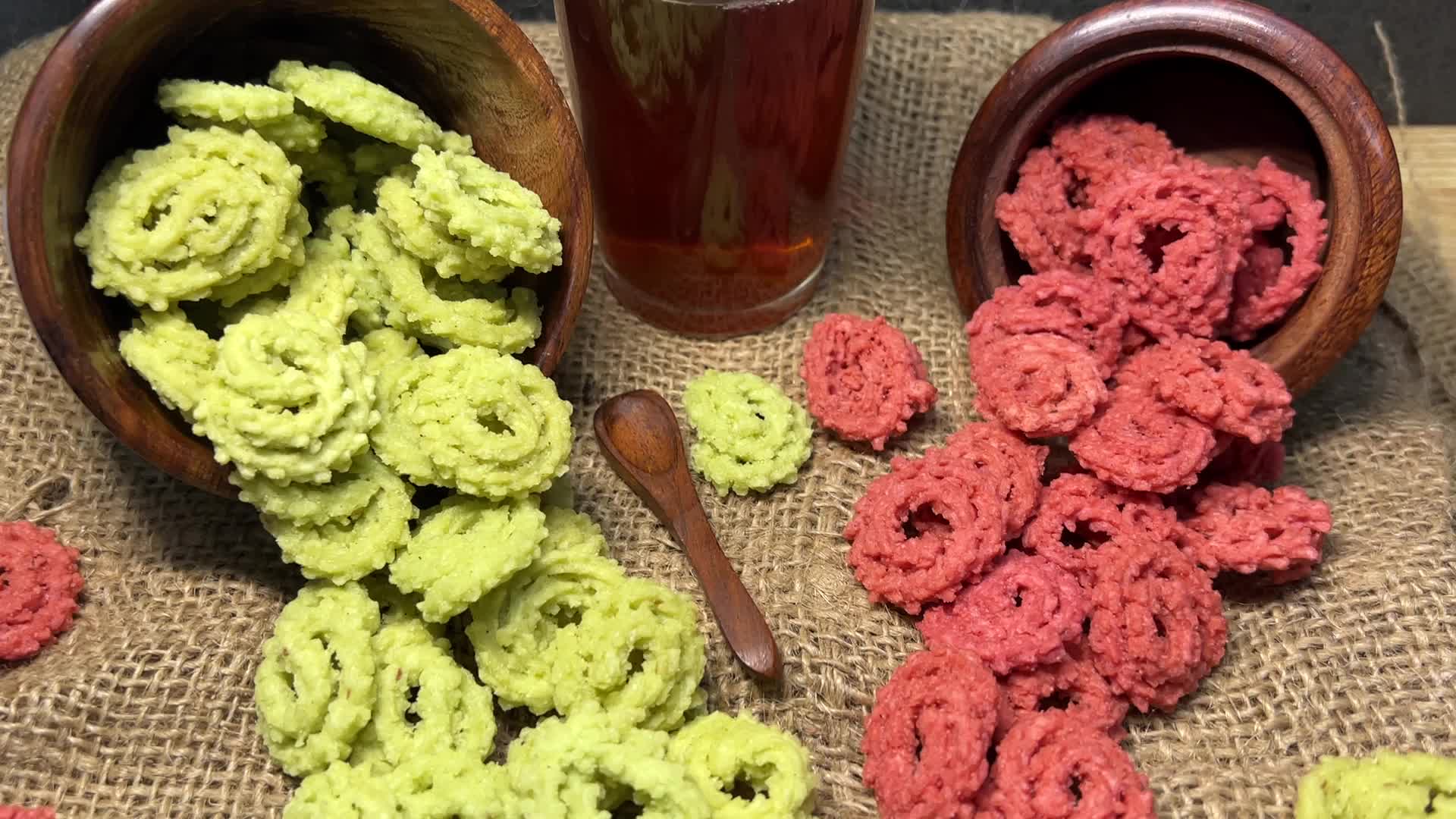 Spinach Murukku and Beetroot Murukku