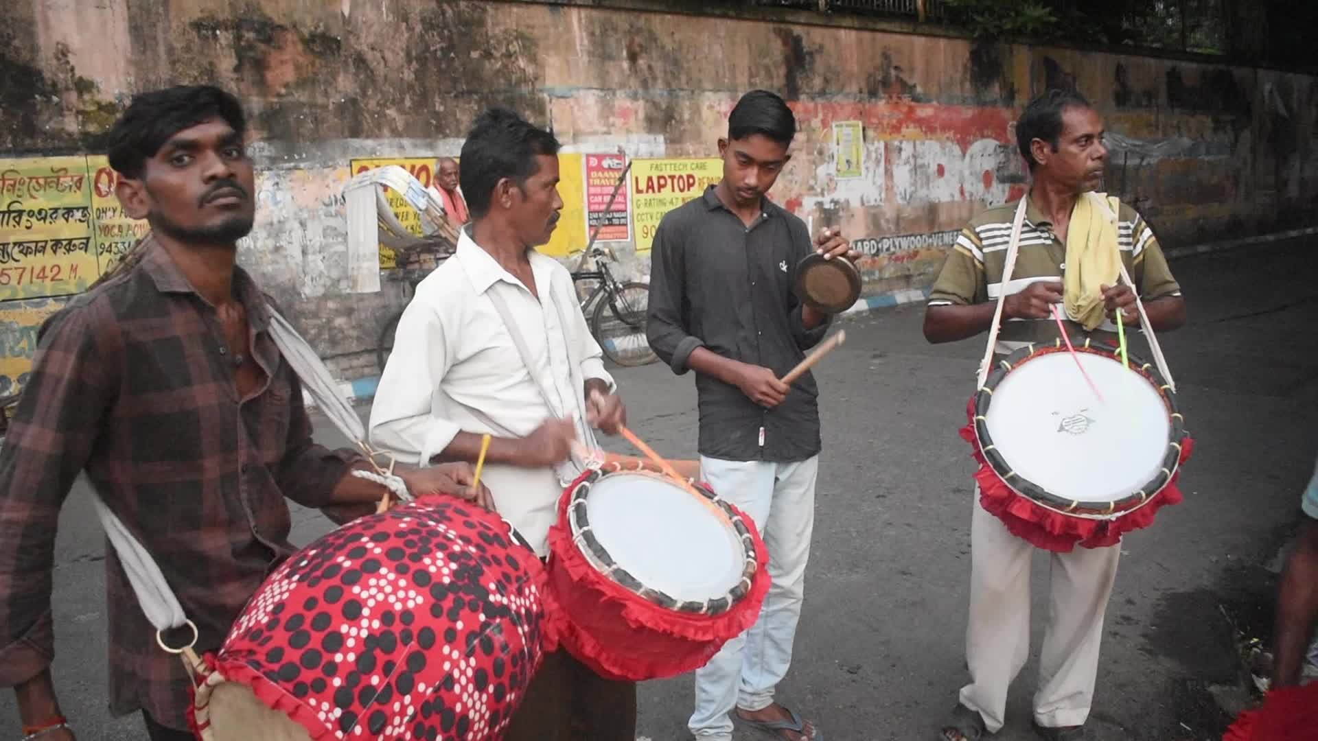 Devotees performing Nabapatrika ritual on the occasion of the Durga Puja festival in Kolkata, India