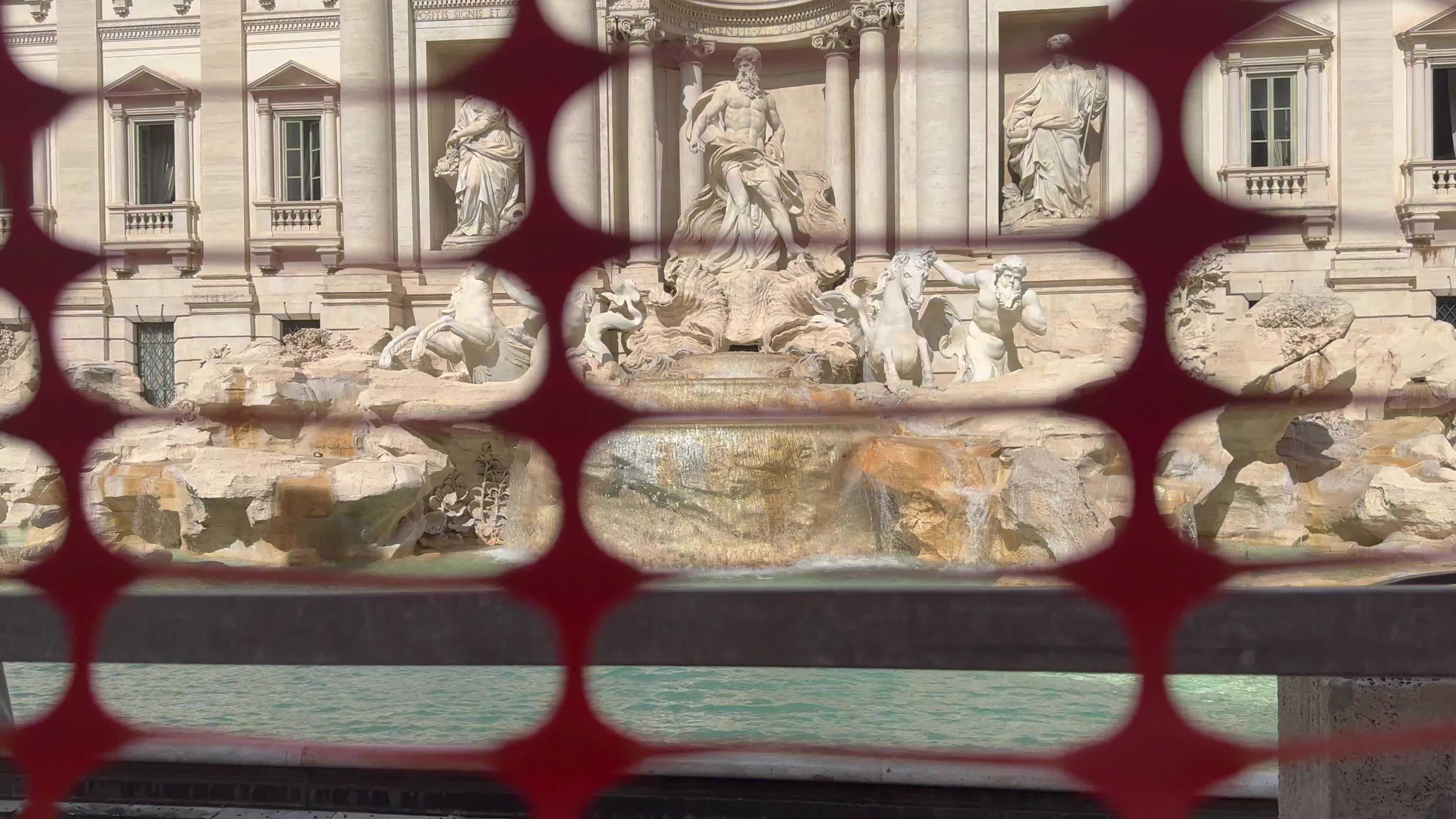 The Access To Fontana Di Trevi Has Been Restricted Due To Extraordinary Restoration Work In Rome