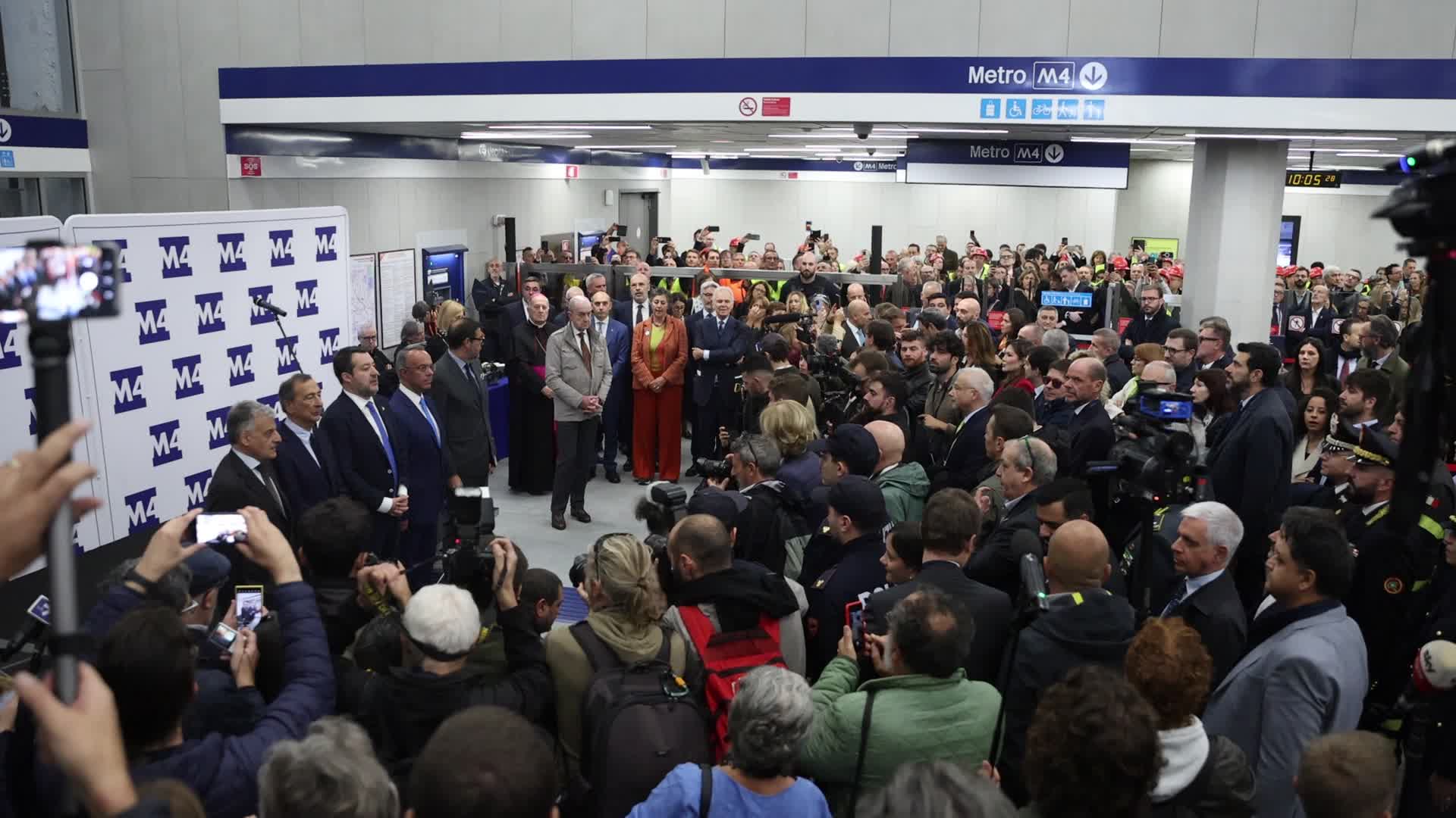 The opening of the entire section of the M4 Blu Line from San Cristoforo to Linate in Milan