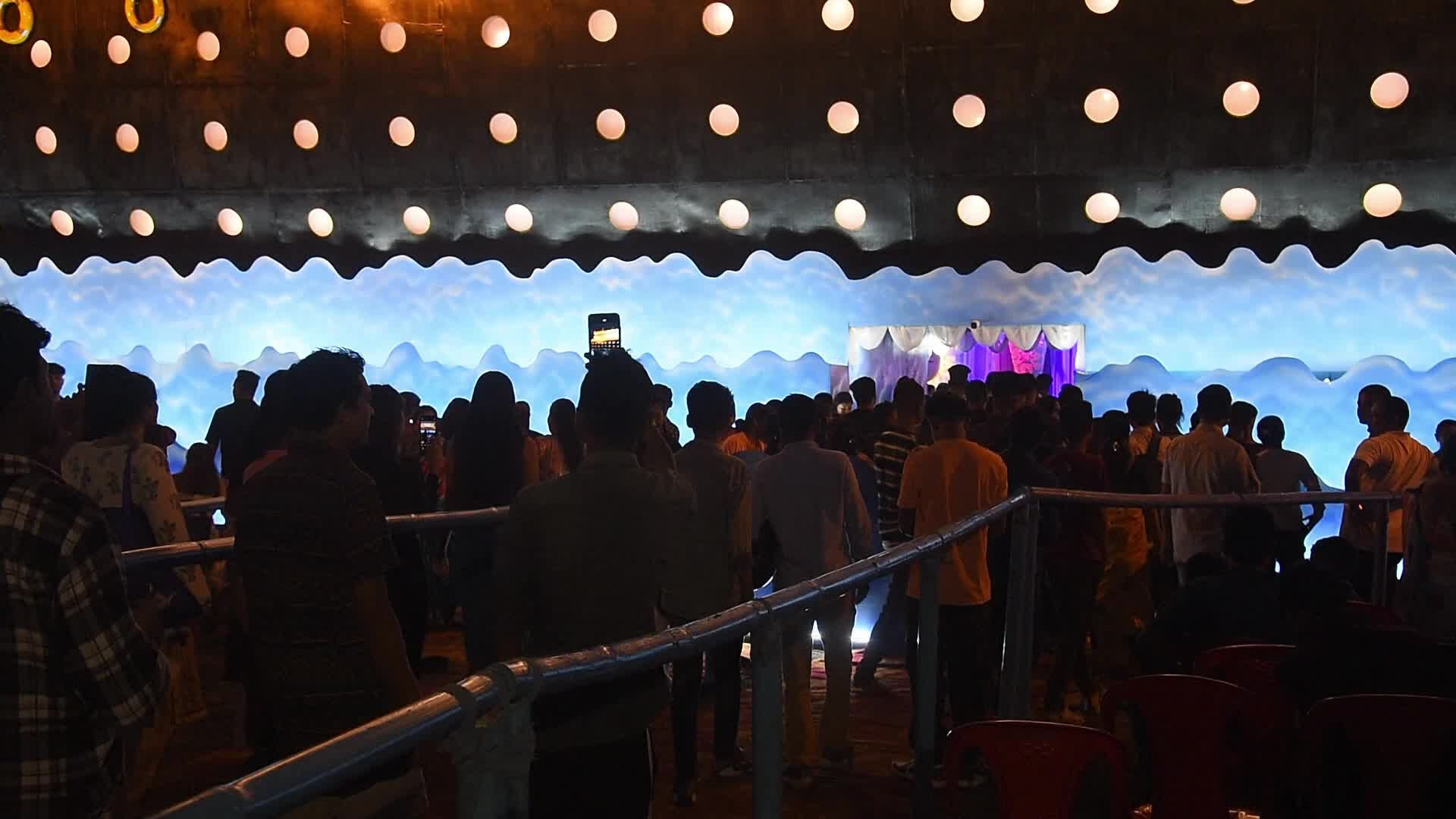 Community 'puja pandal' themed on Titanic' ship in India
