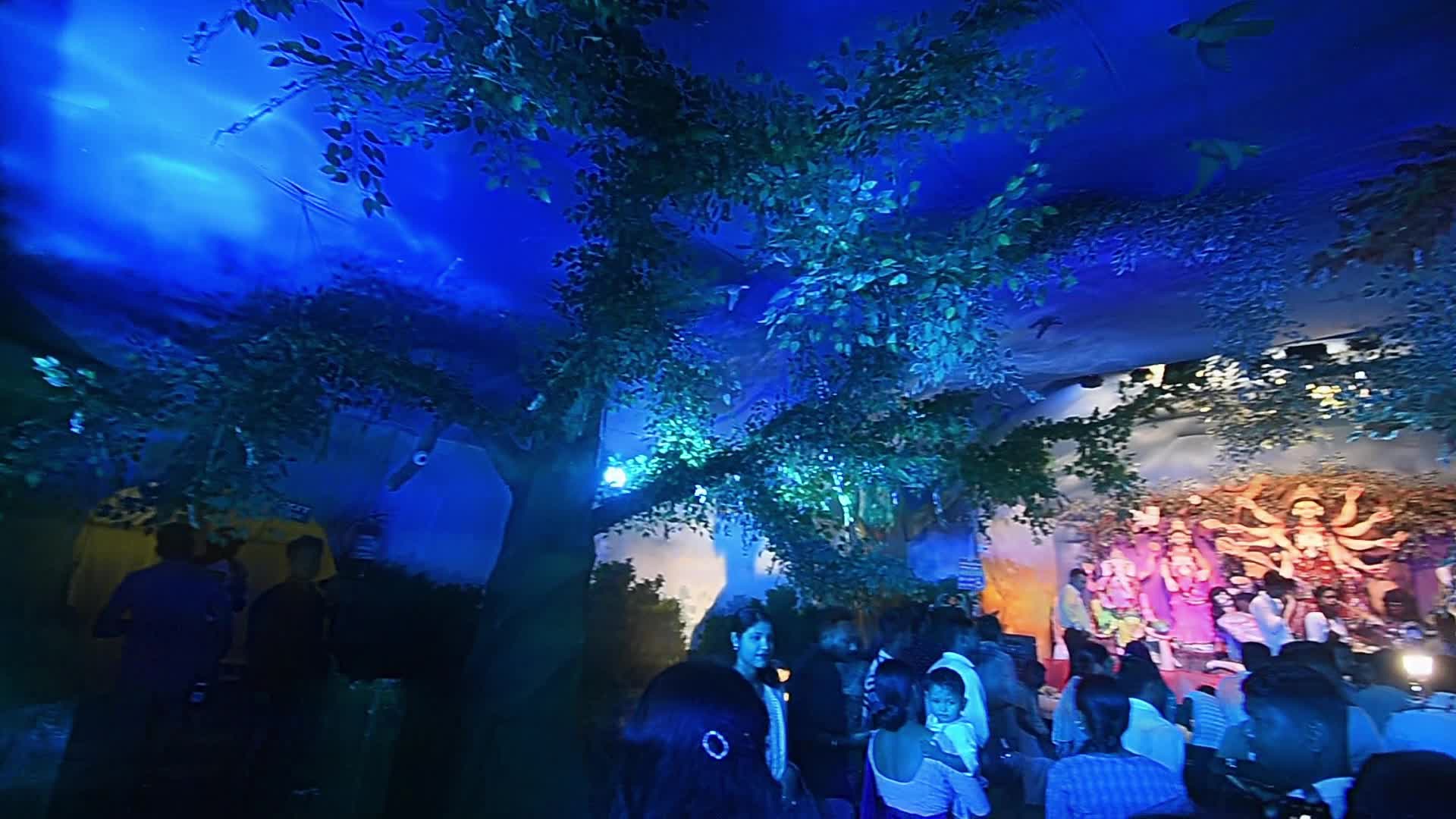 Community 'puja pandal' themed on Titanic' ship in India