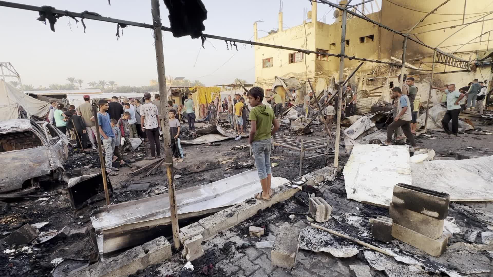 Aftermath of Israeli Airstrike In Gaza, Palestine Amid Hamas-Israel Conflict