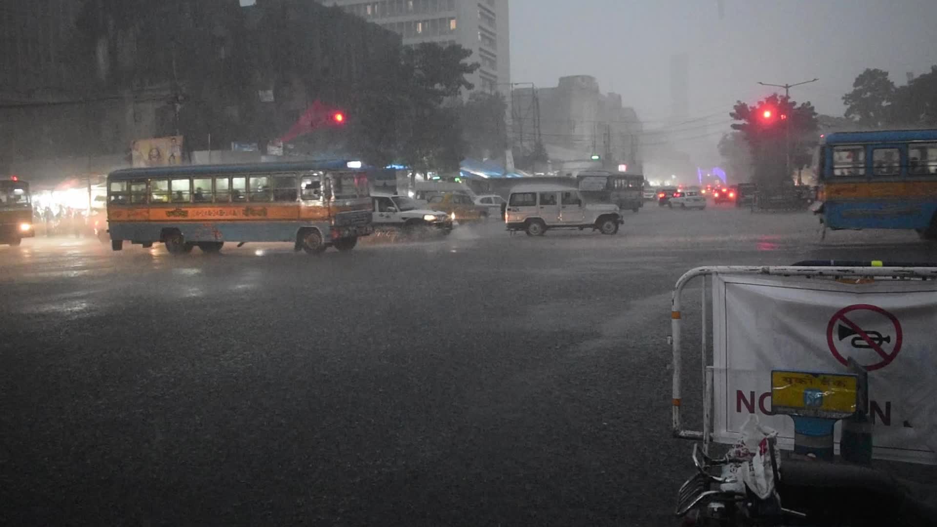 Heavy rain in Kolkata, India