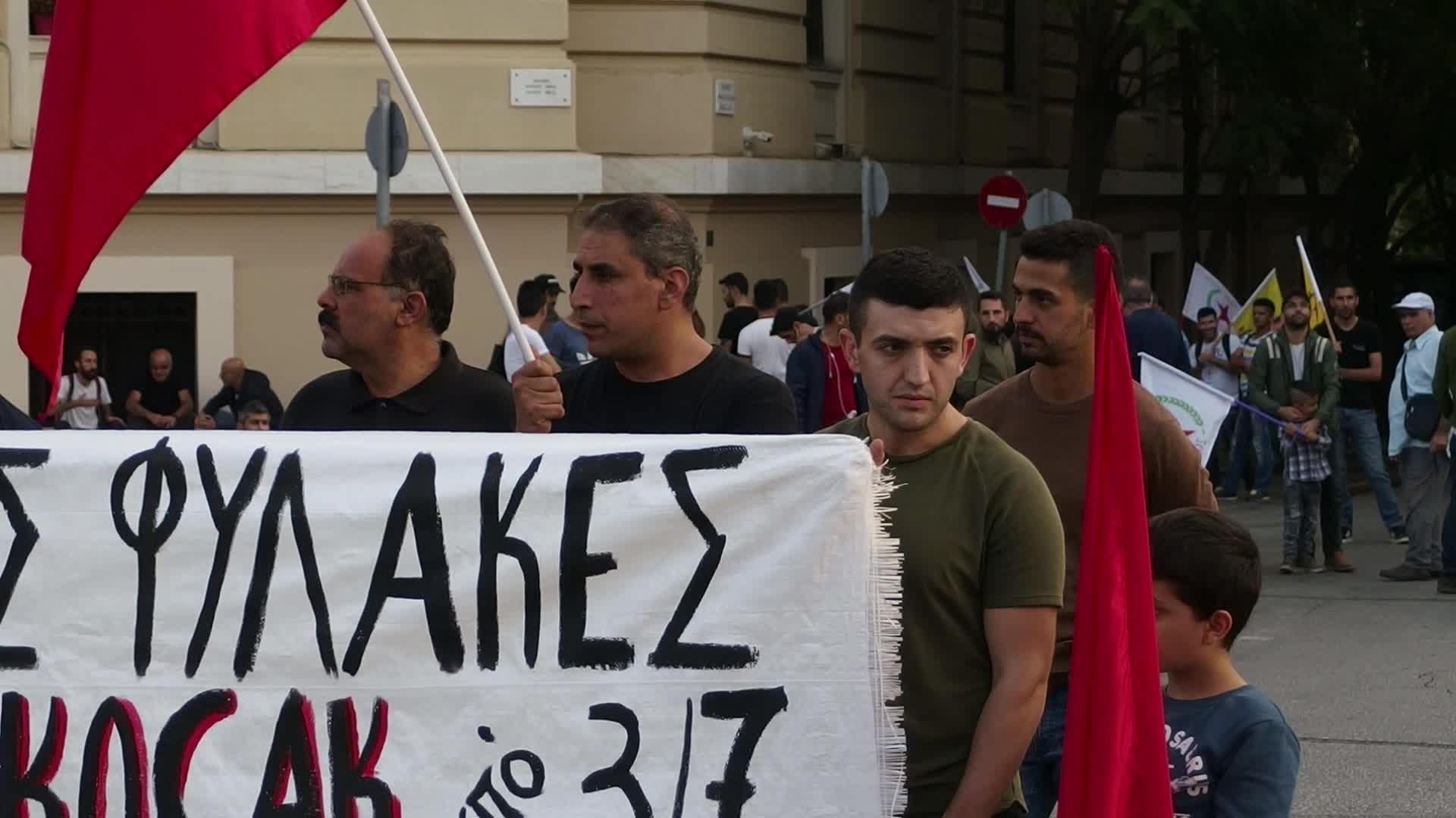Kurds protest in Athens, Greece
