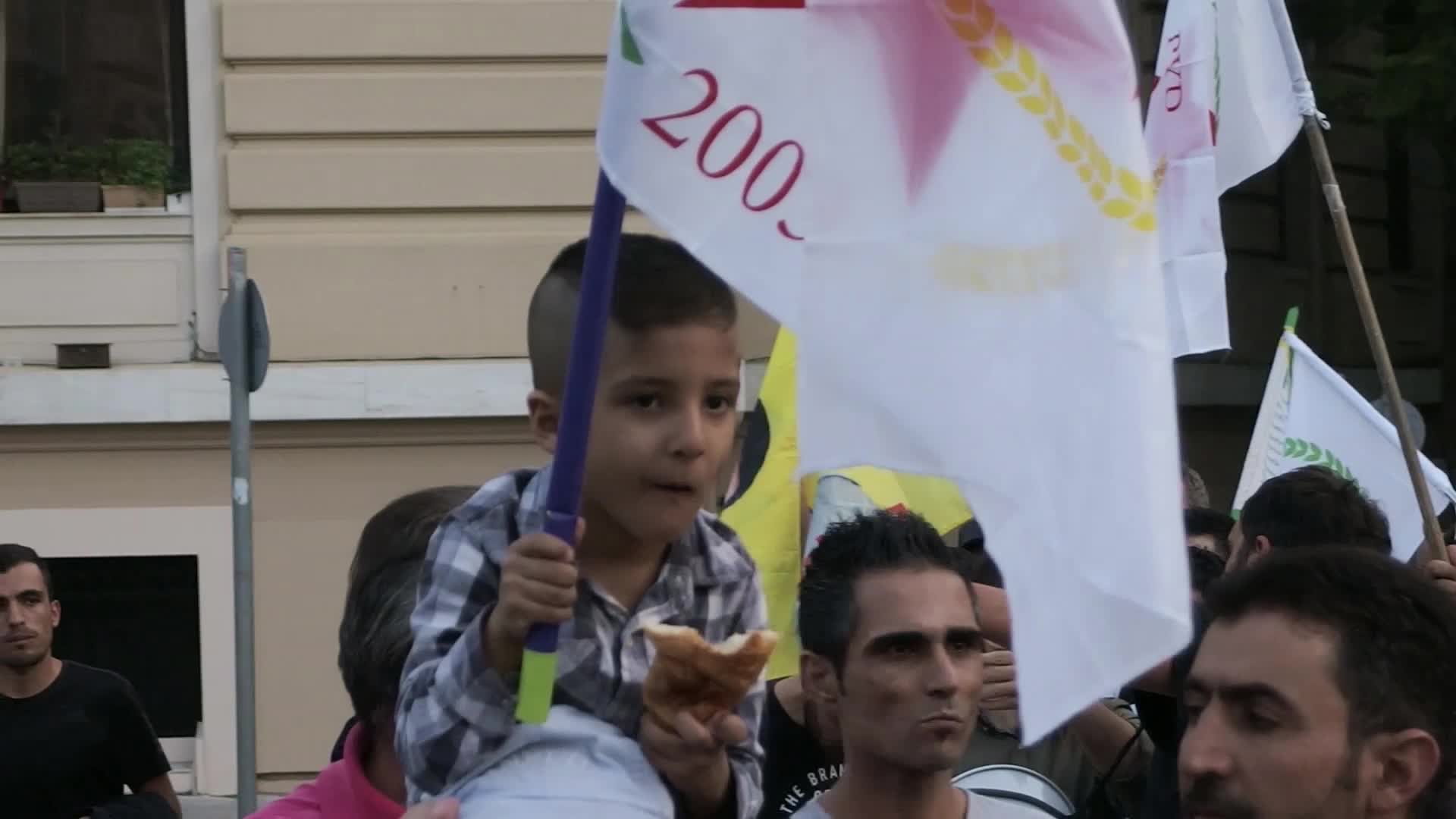 Kurds protest in Athens, Greece