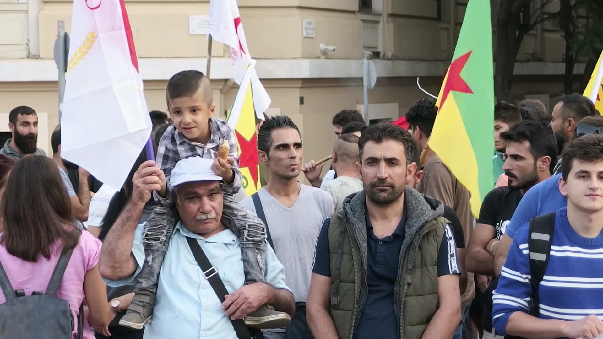 Kurds protest in Athens, Greece