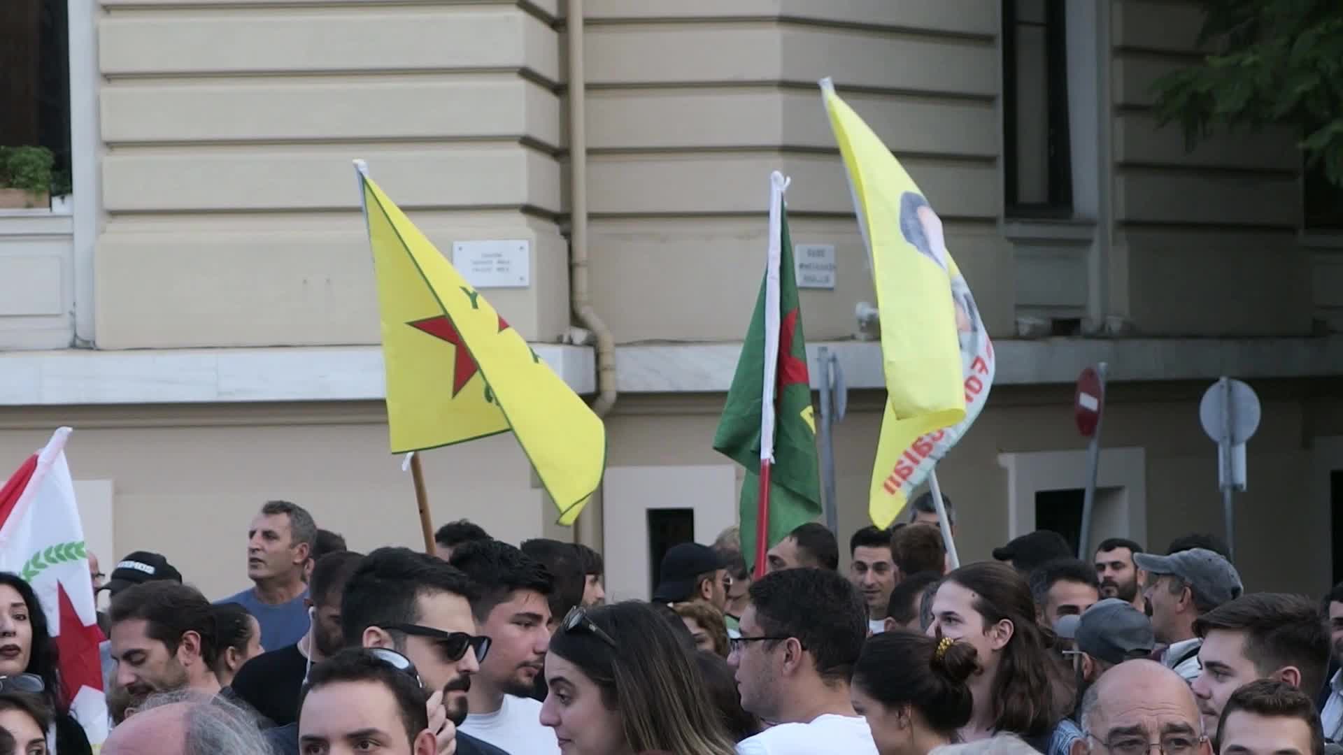 Kurds protest in Athens, Greece