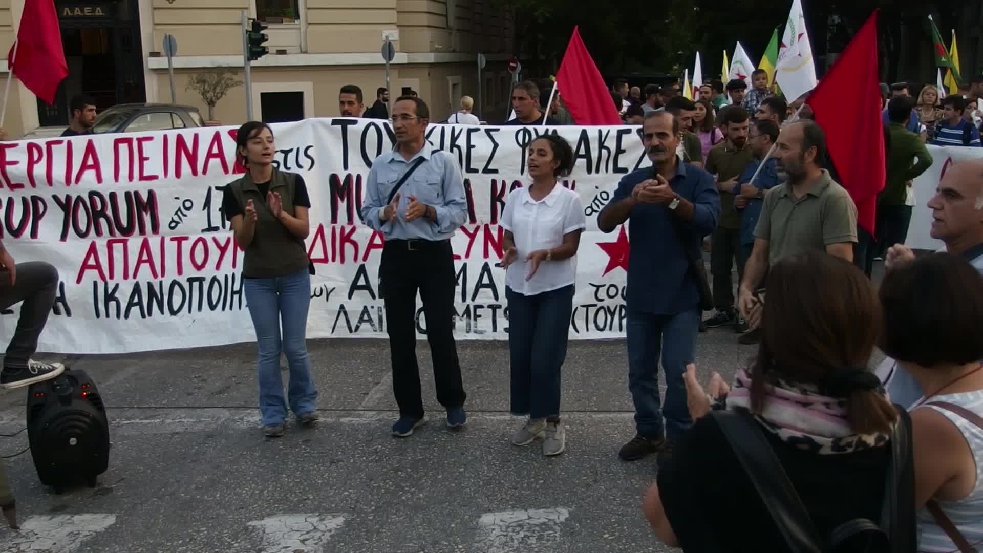 Kurds protest in Athens, Greece