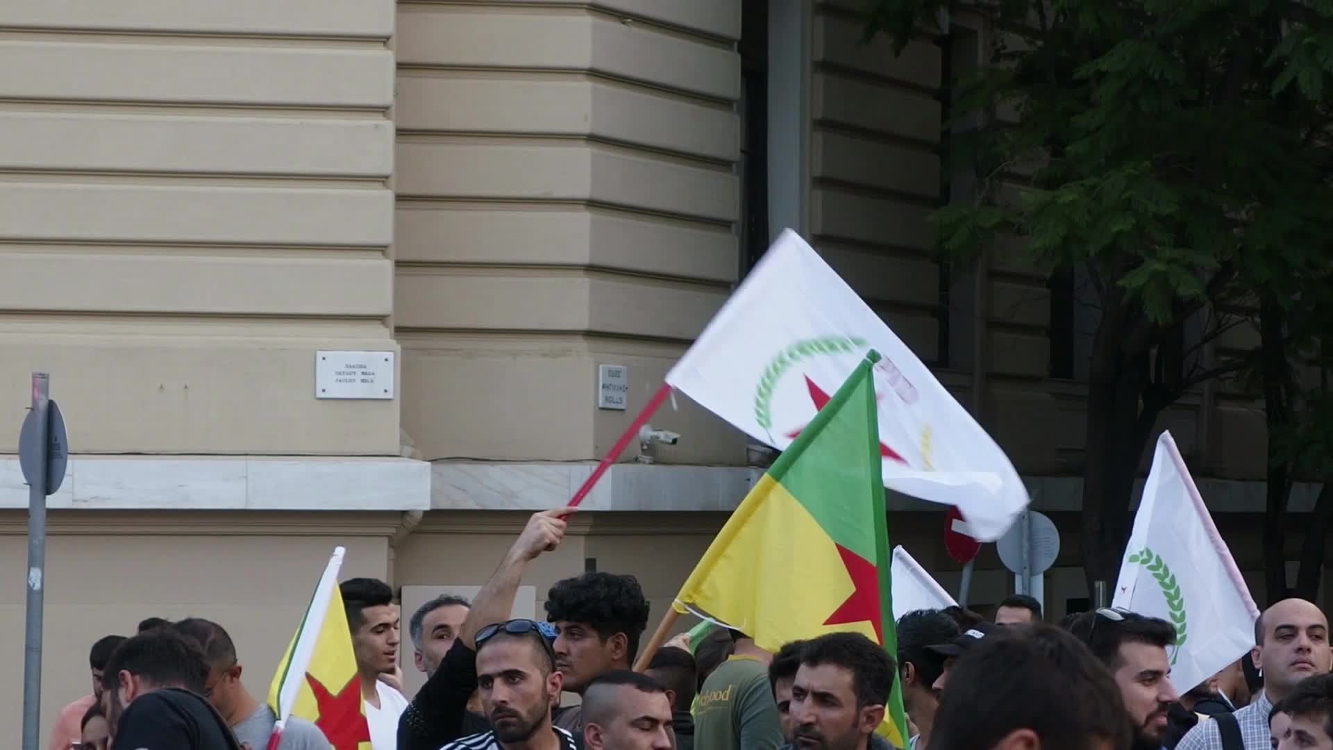 Kurds protest in Athens, Greece