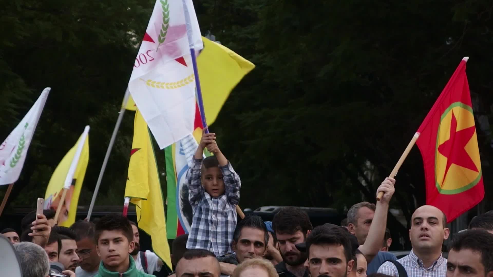 Kurds protest in Athens, Greece