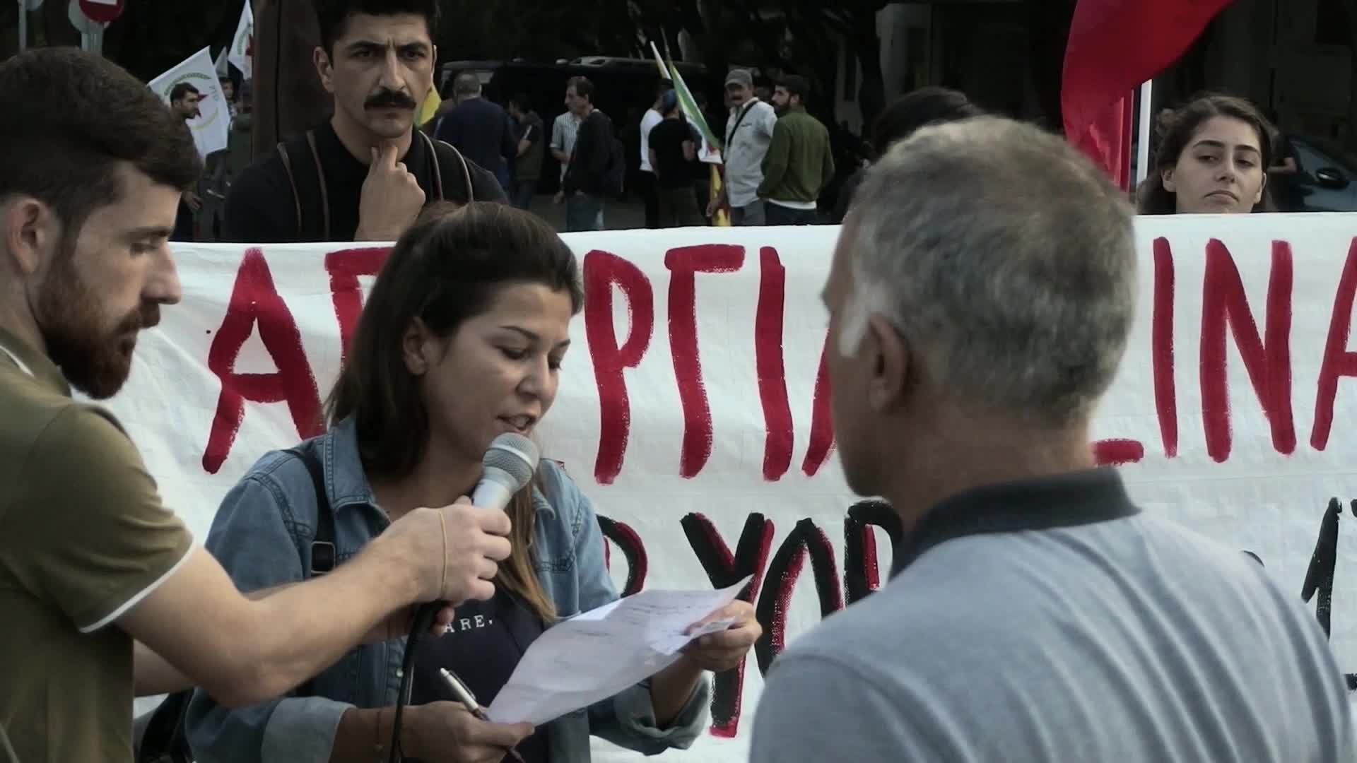Kurds protest in Athens, Greece