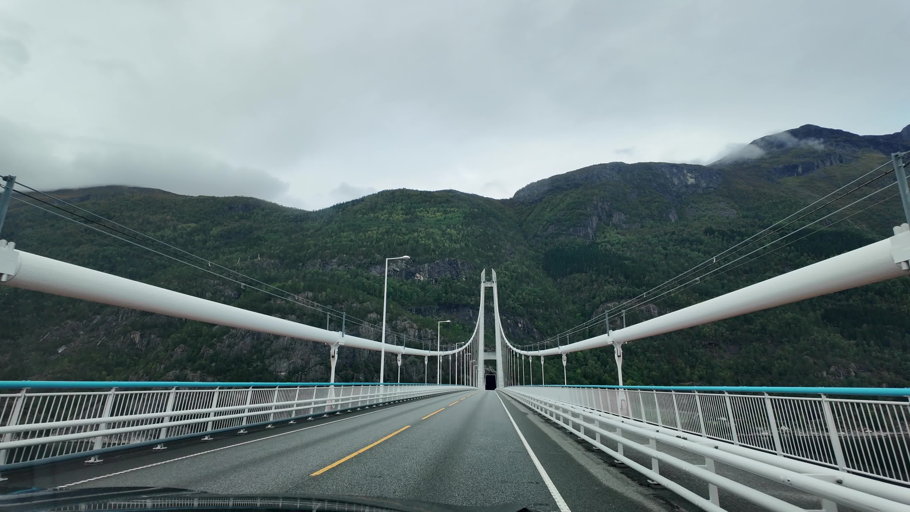 The Hardanger Bridge, a suspension bridge across the Eidfjorden