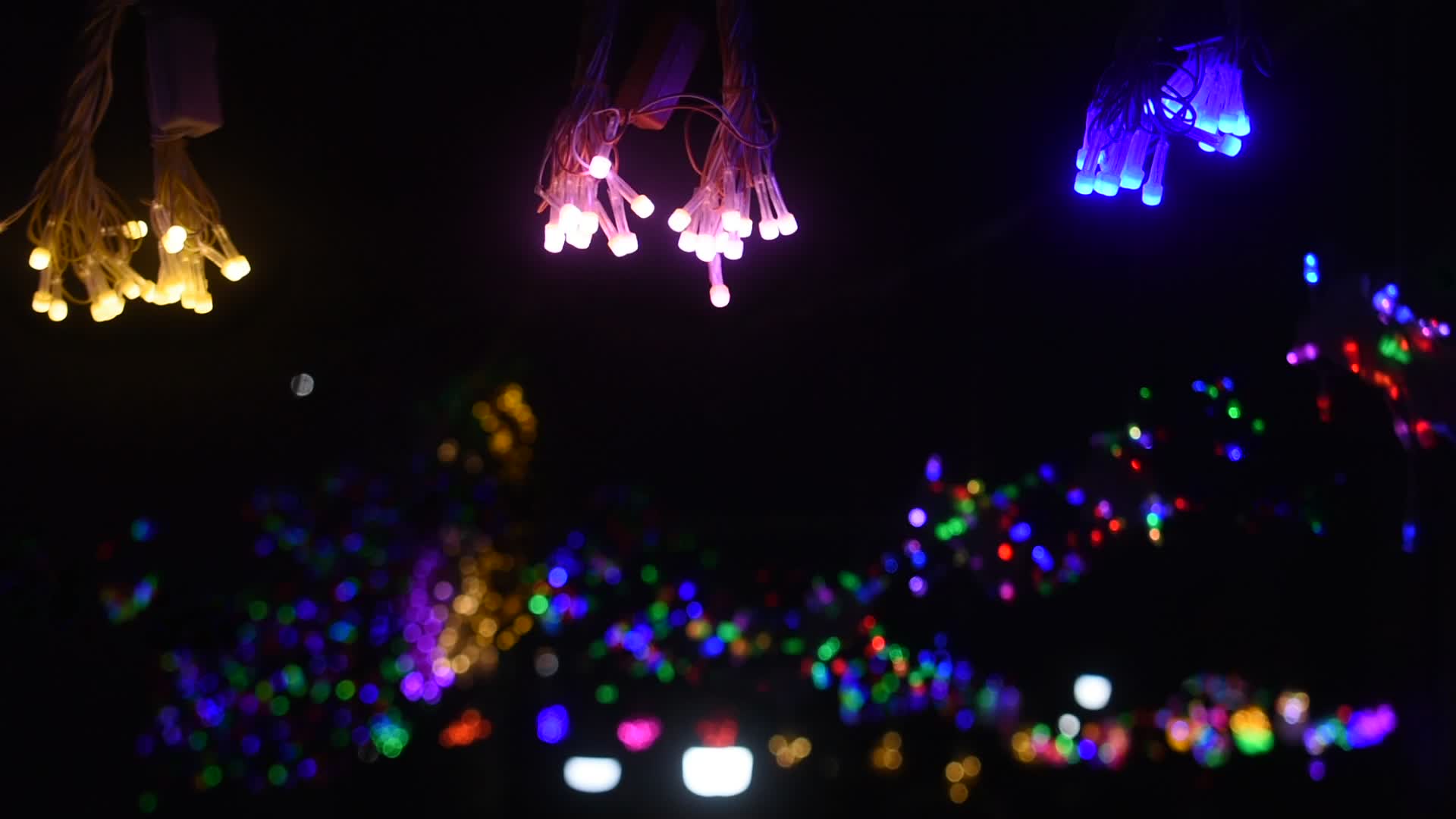 Decorative lights at a market ahead of Diwali celebration in India.