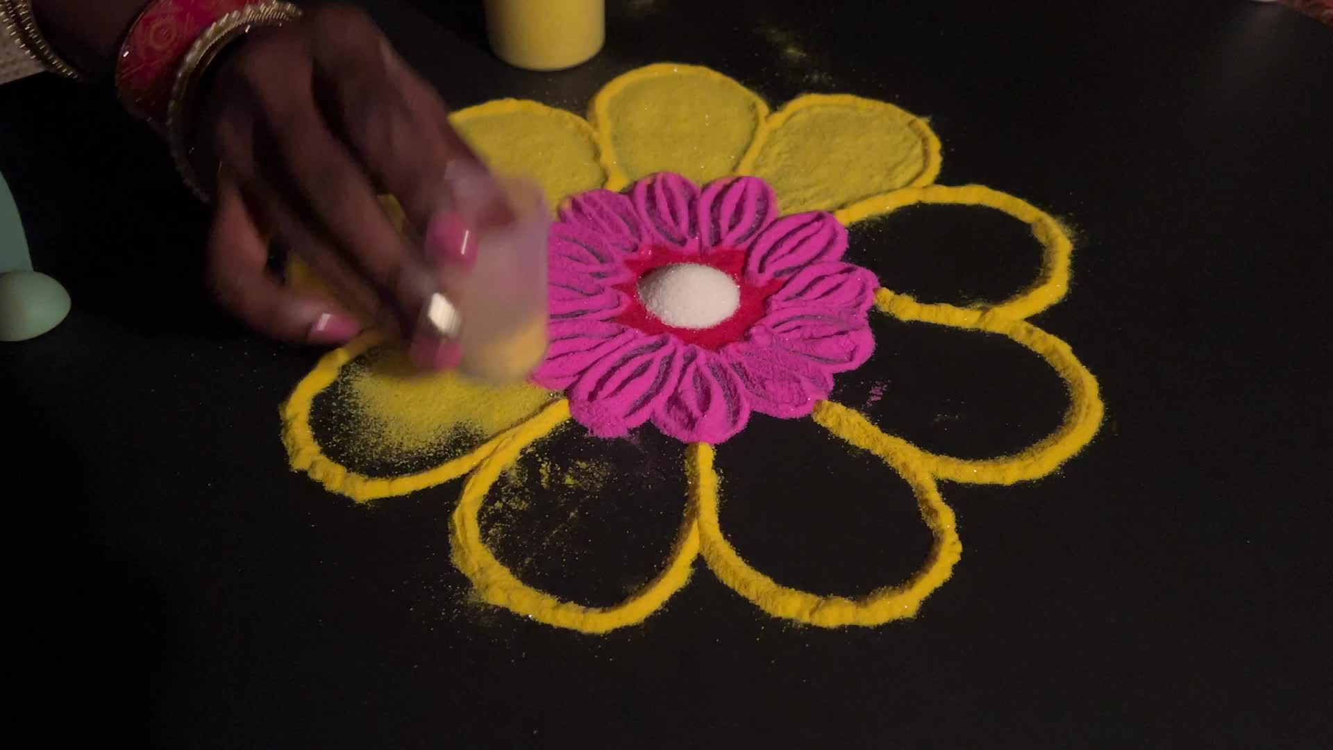 Rangoli Art during The Festival Of Diwali