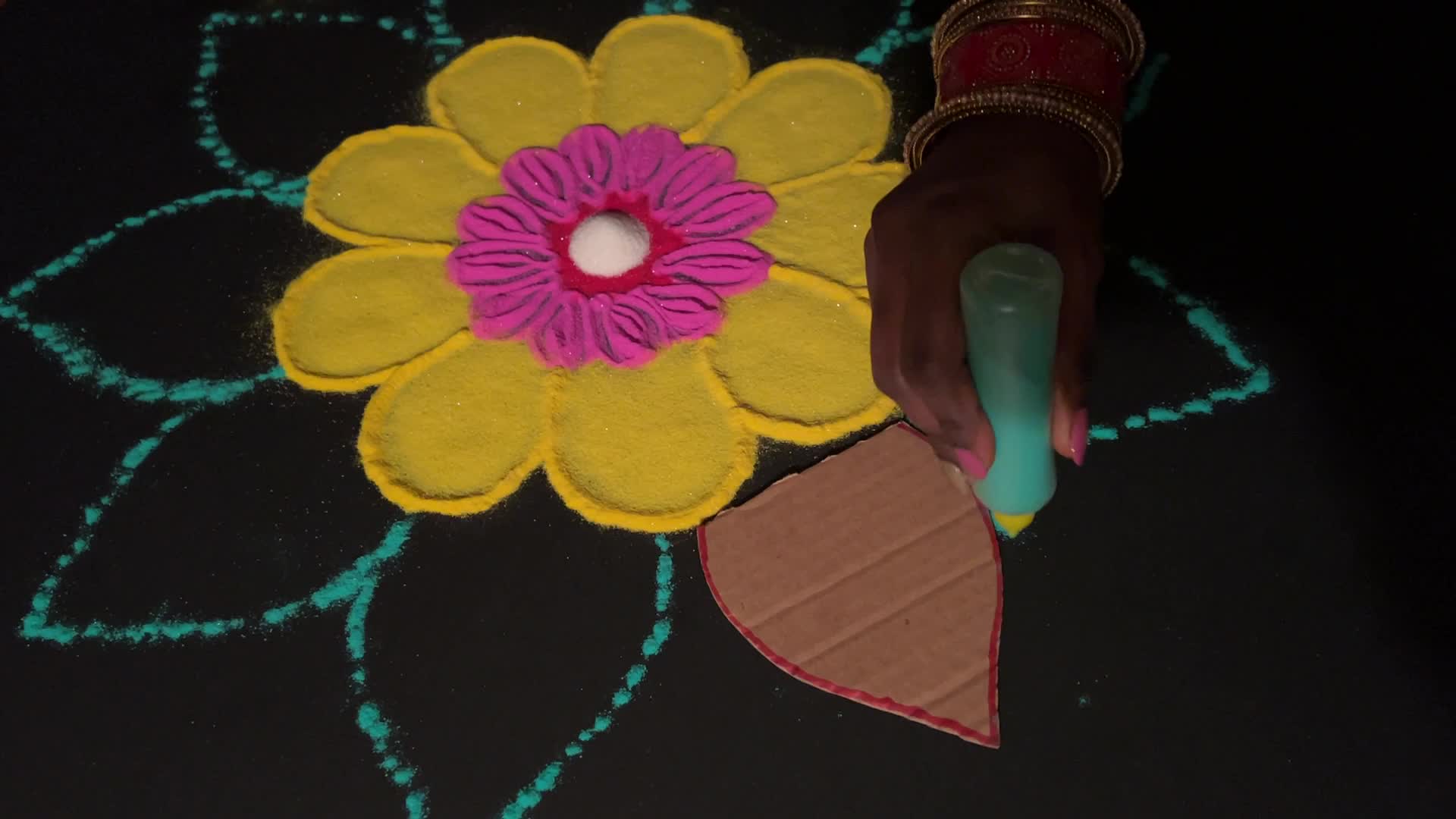 Rangoli Art during The Festival Of Diwali