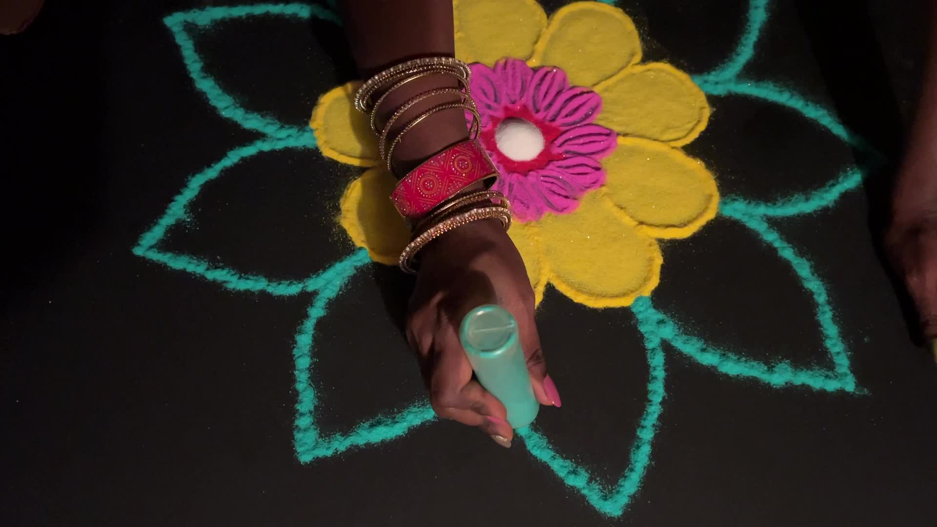 Rangoli Art during The Festival Of Diwali