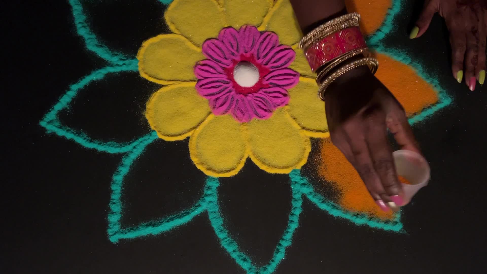 Rangoli Art during The Festival Of Diwali