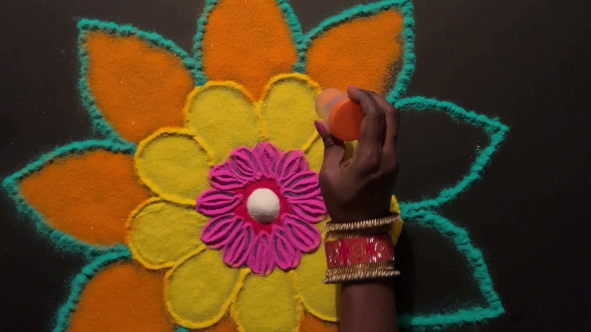 Rangoli Art during The Festival Of Diwali