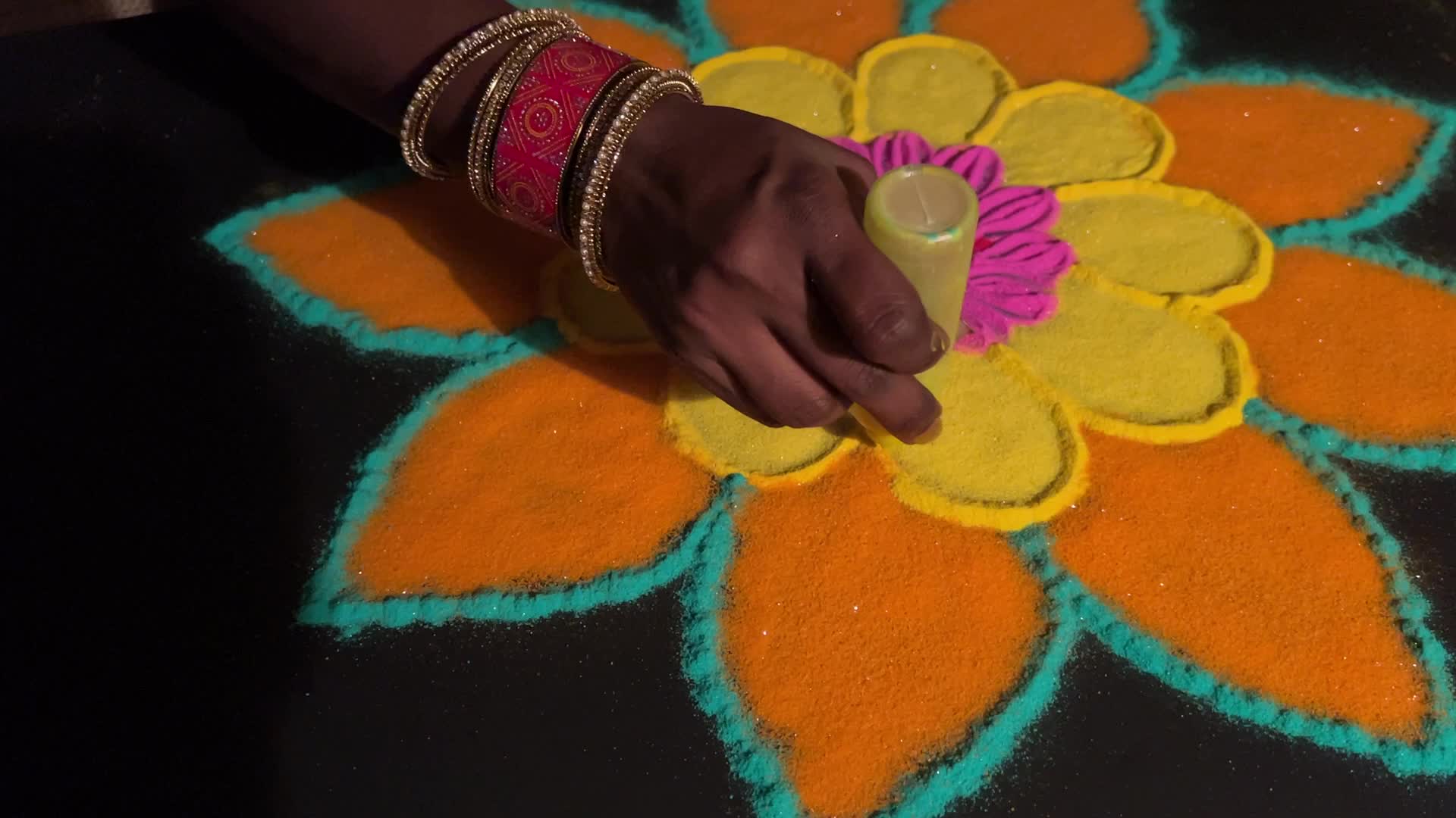 Rangoli Art during The Festival Of Diwali
