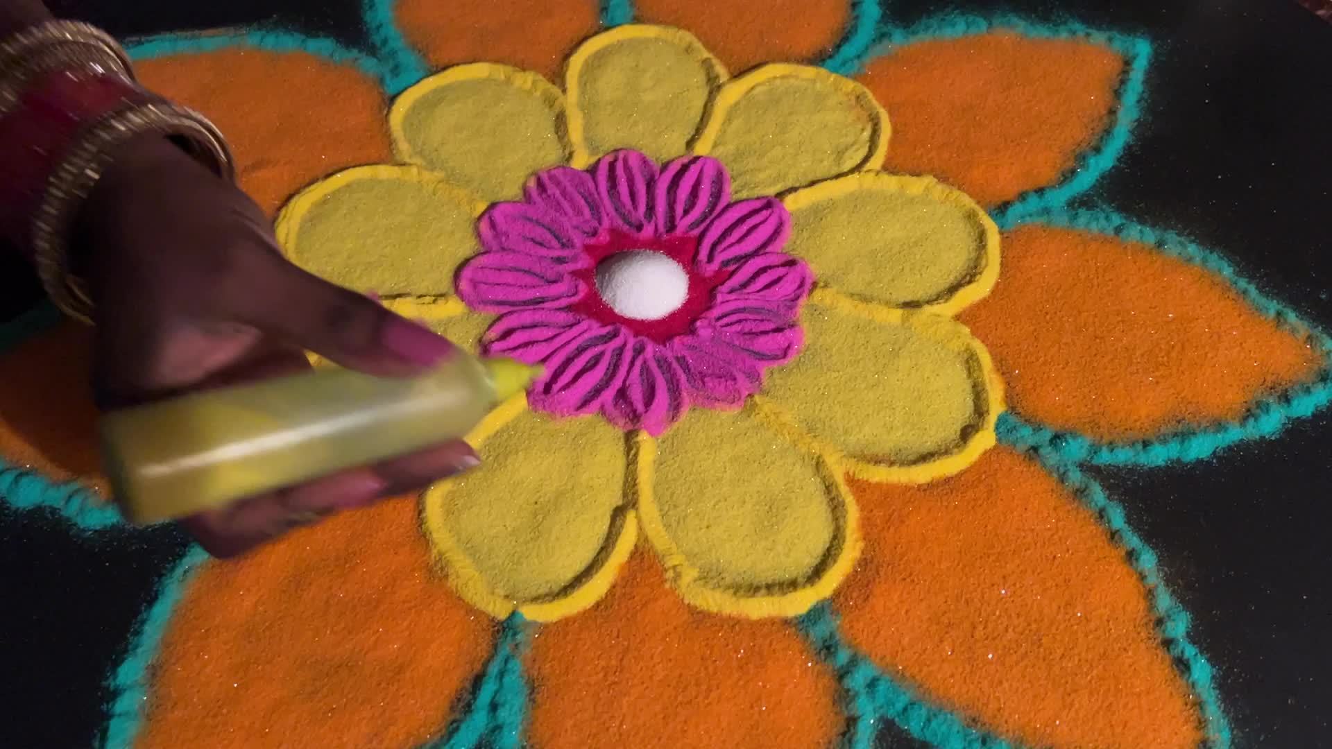 Rangoli Art during The Festival Of Diwali