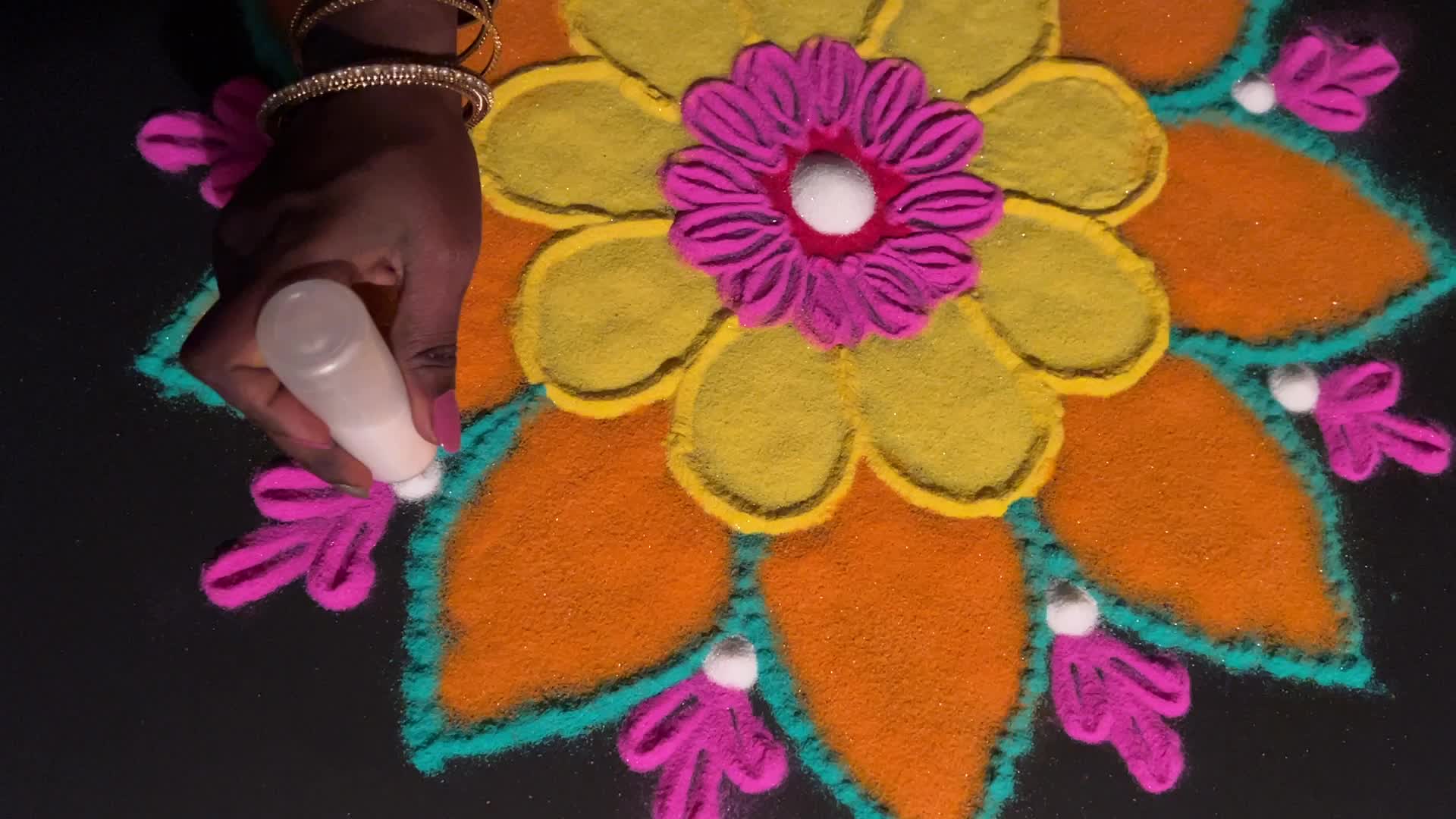 Rangoli Art during The Festival Of Diwali
