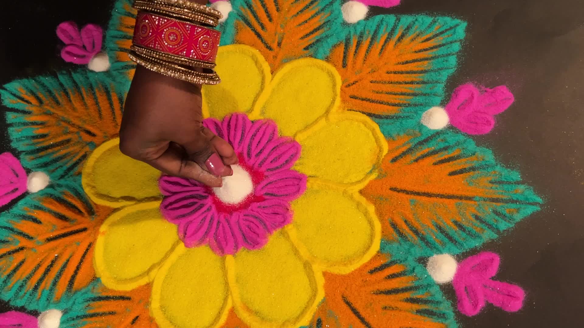 Rangoli Art during The Festival Of Diwali