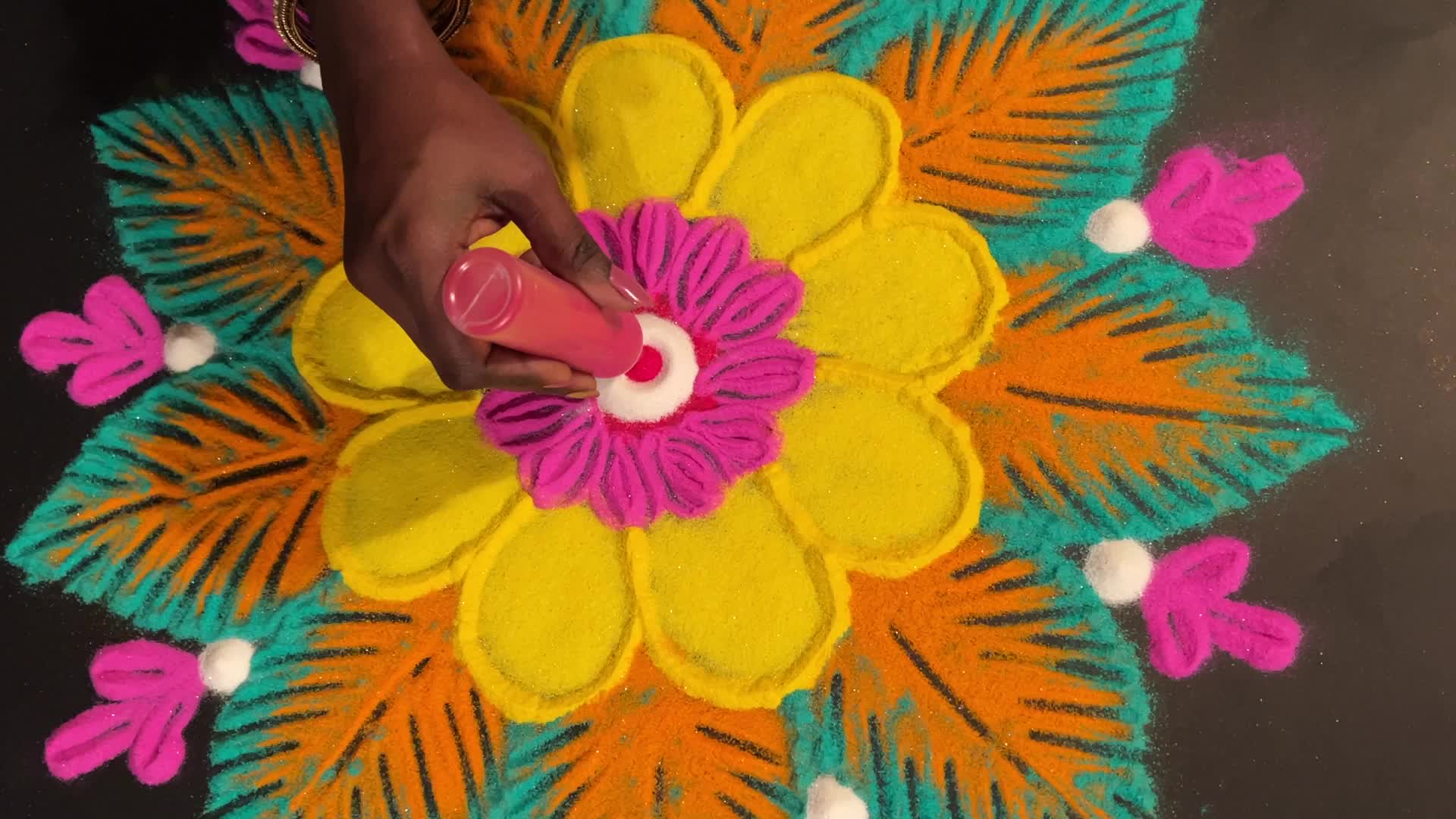 Rangoli Art during The Festival Of Diwali