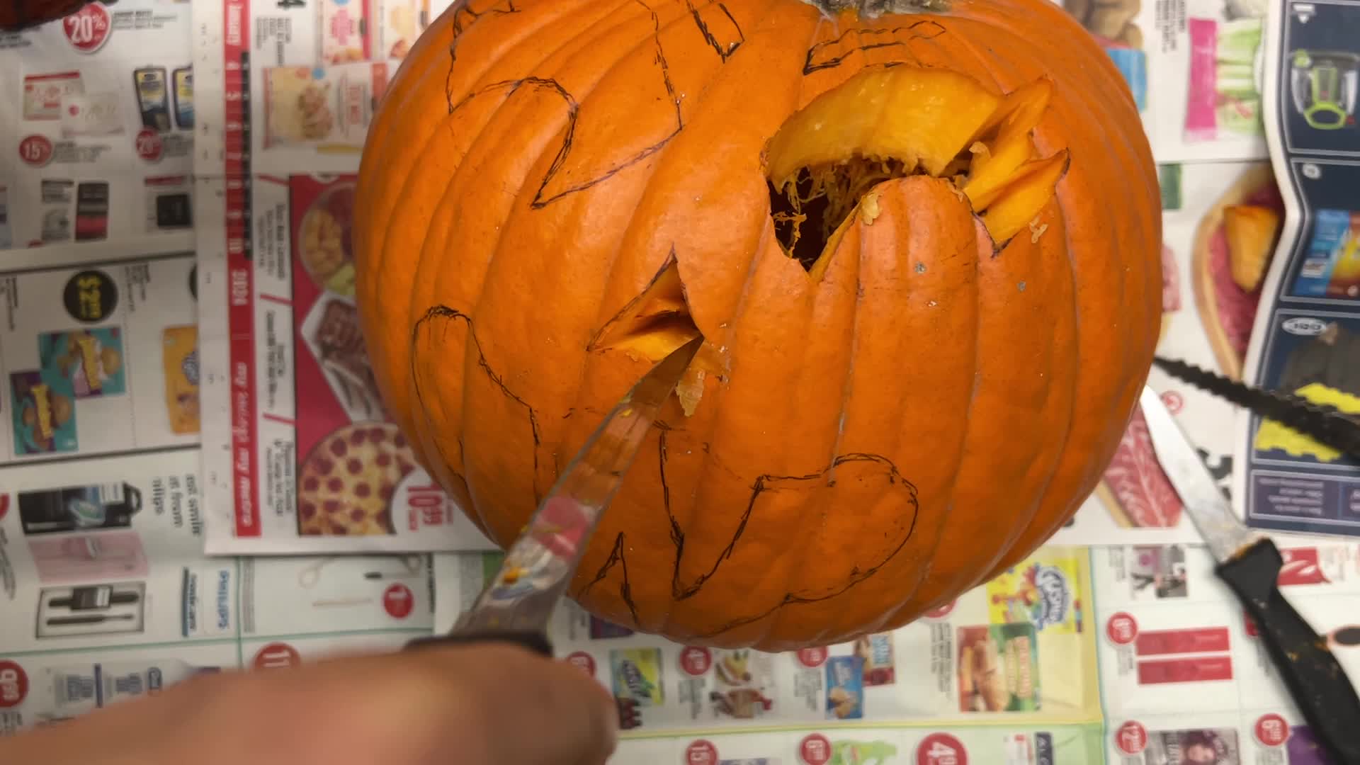 Halloween pumpkin carving in Toronto, Canada