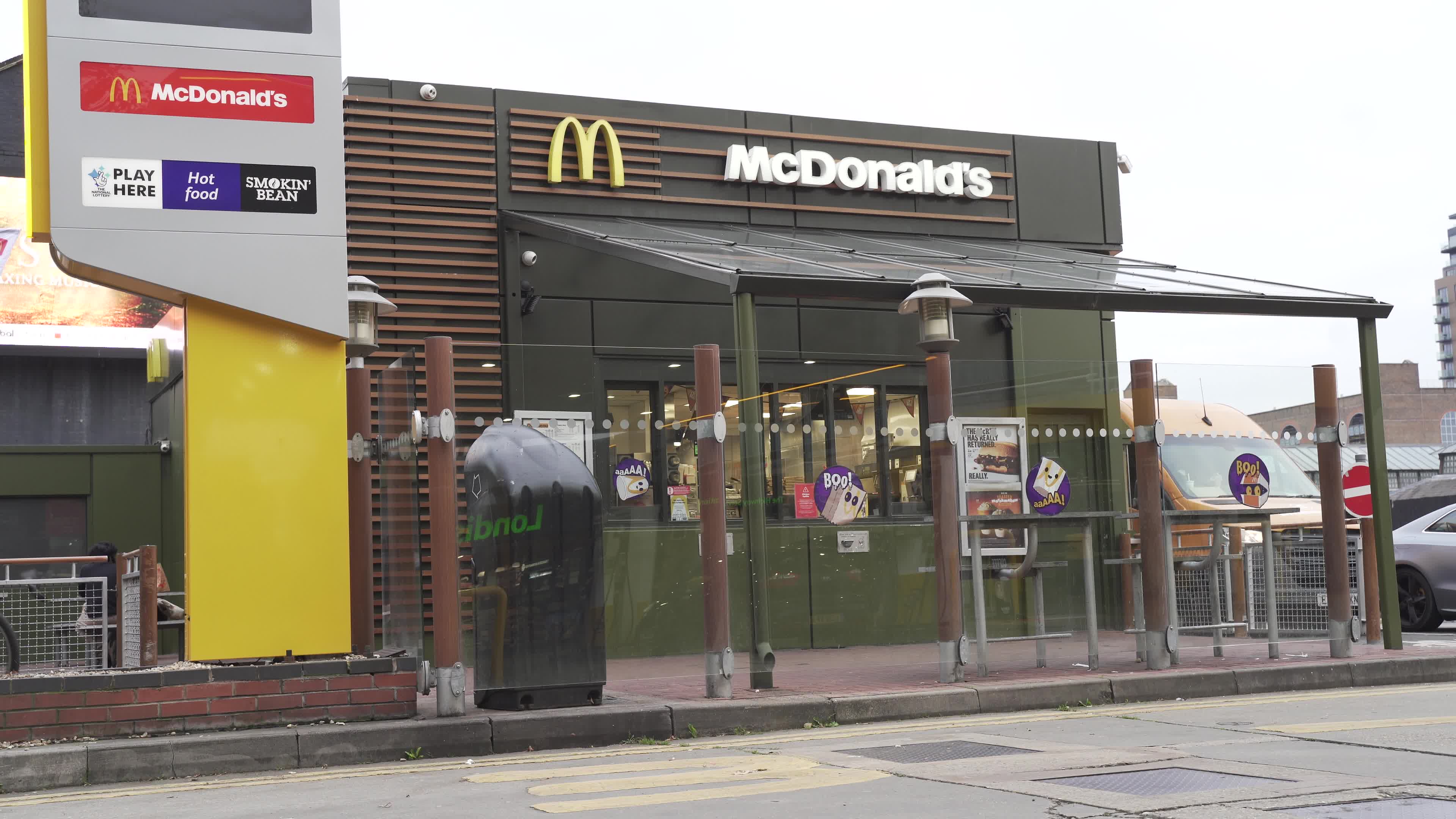 External view of a McDonald's outlet in London, UK