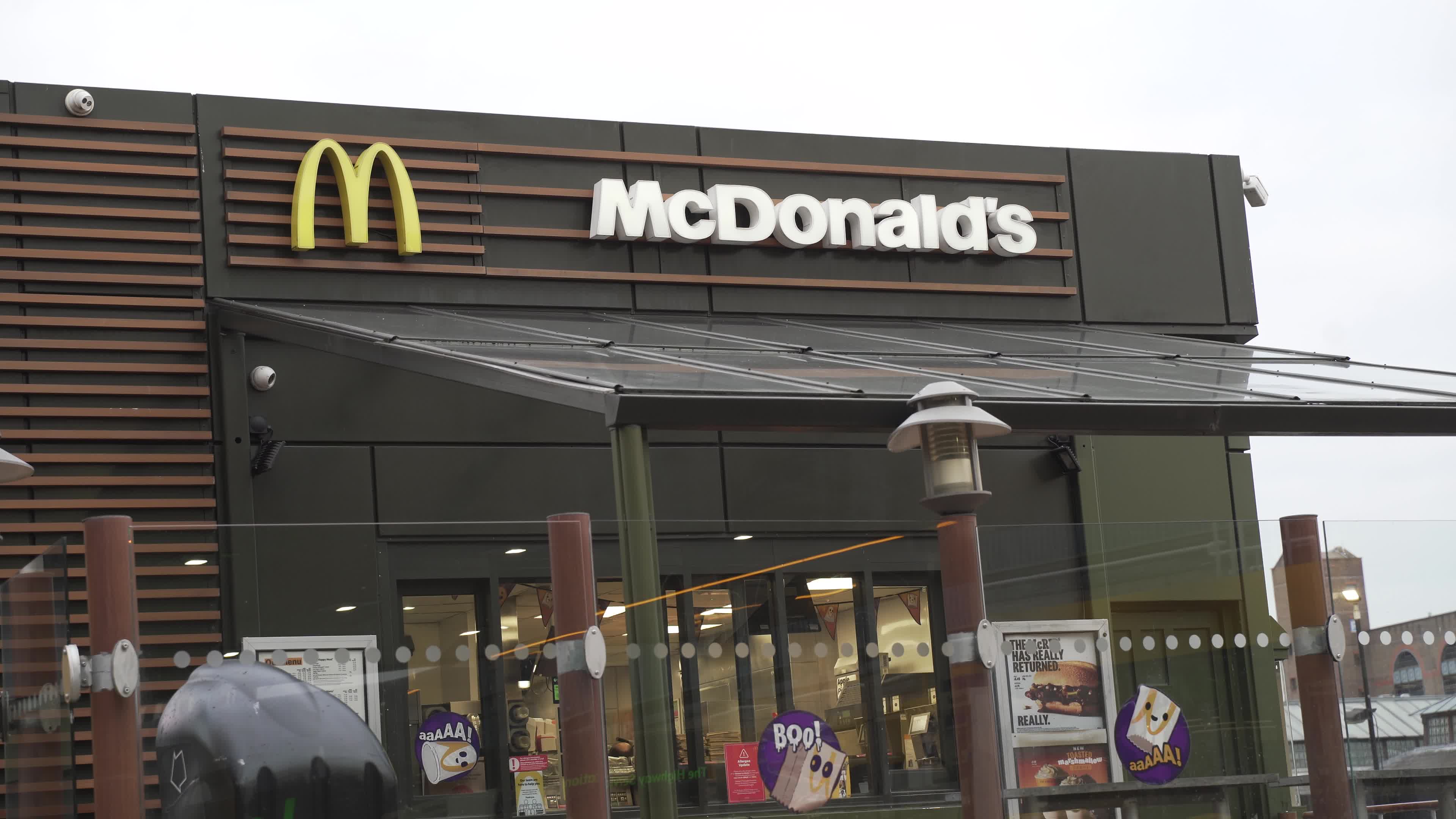 External view of a McDonald's outlet in London, UK