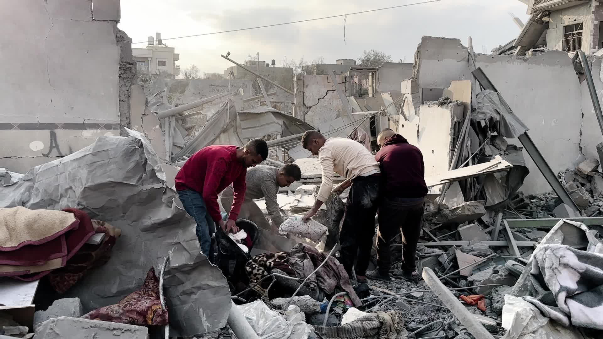 Aftermath of Israeli Airstrike in Gaza, Palestine