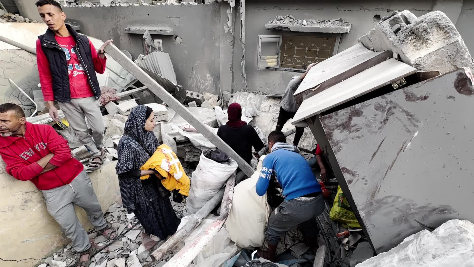 Aftermath of Israeli Airstrike in Gaza, Palestine