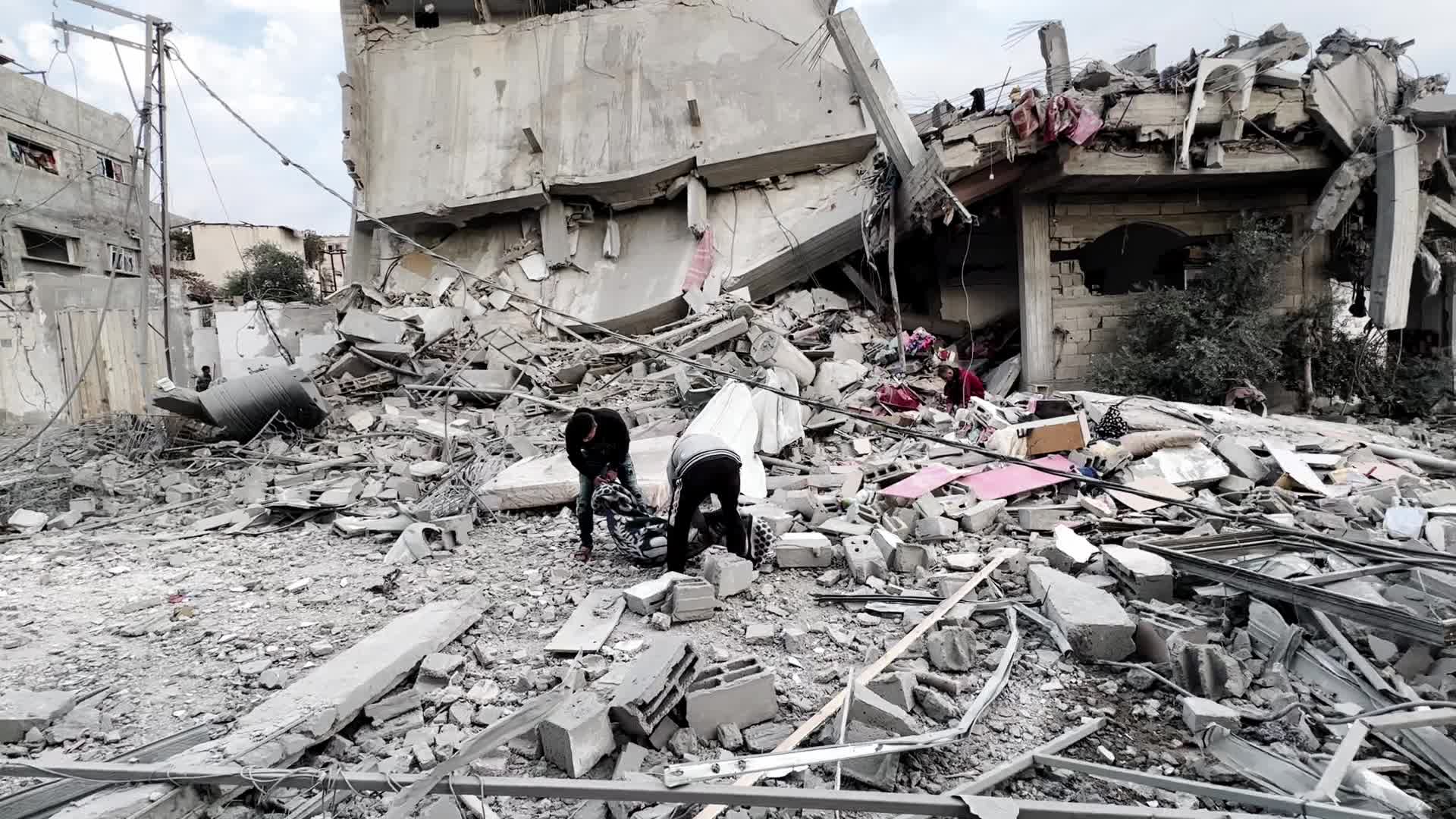 Aftermath of Israeli Airstrike in Gaza, Palestine