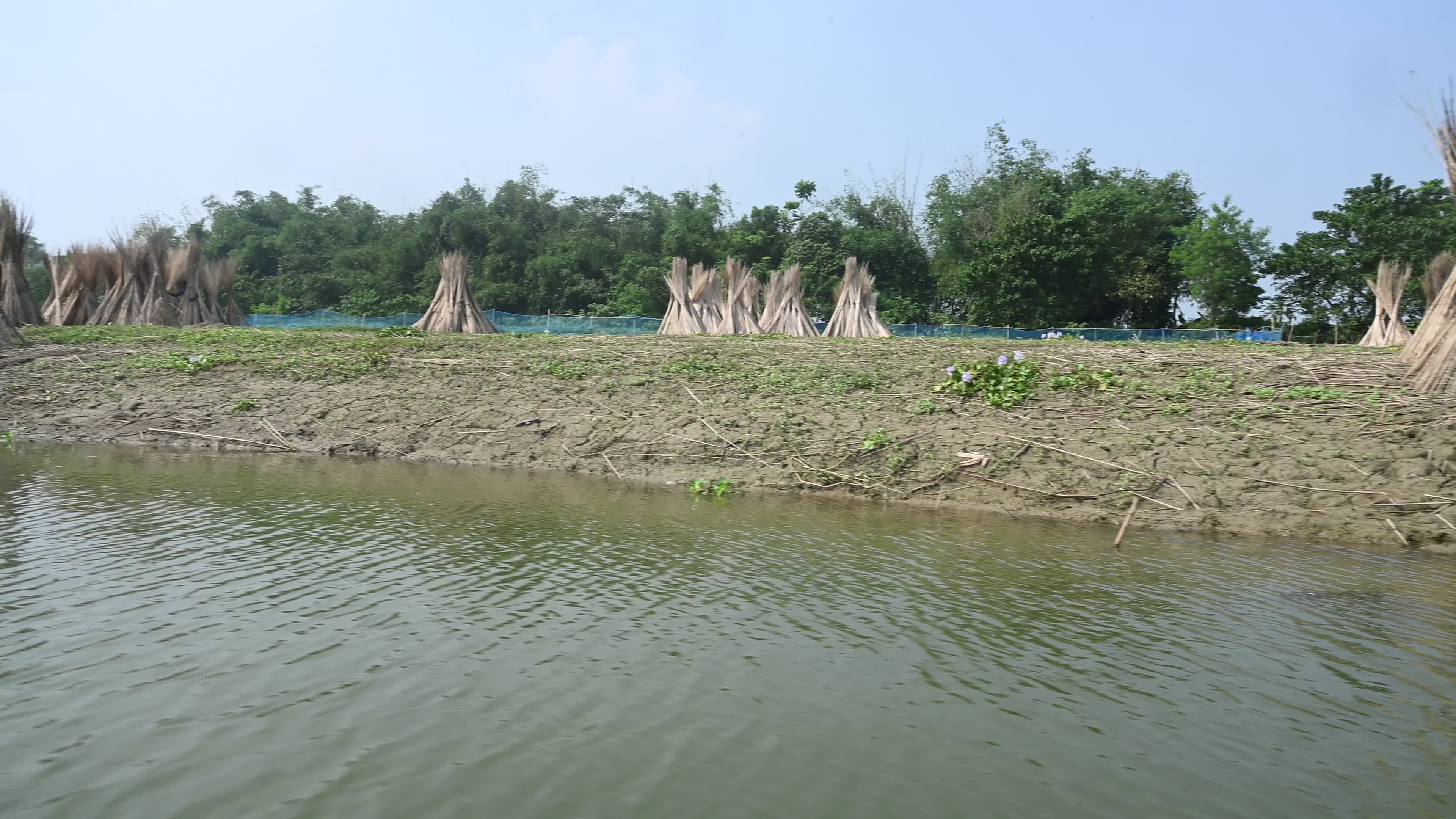 Amazing landscape of Jalangi River from fishing boat
