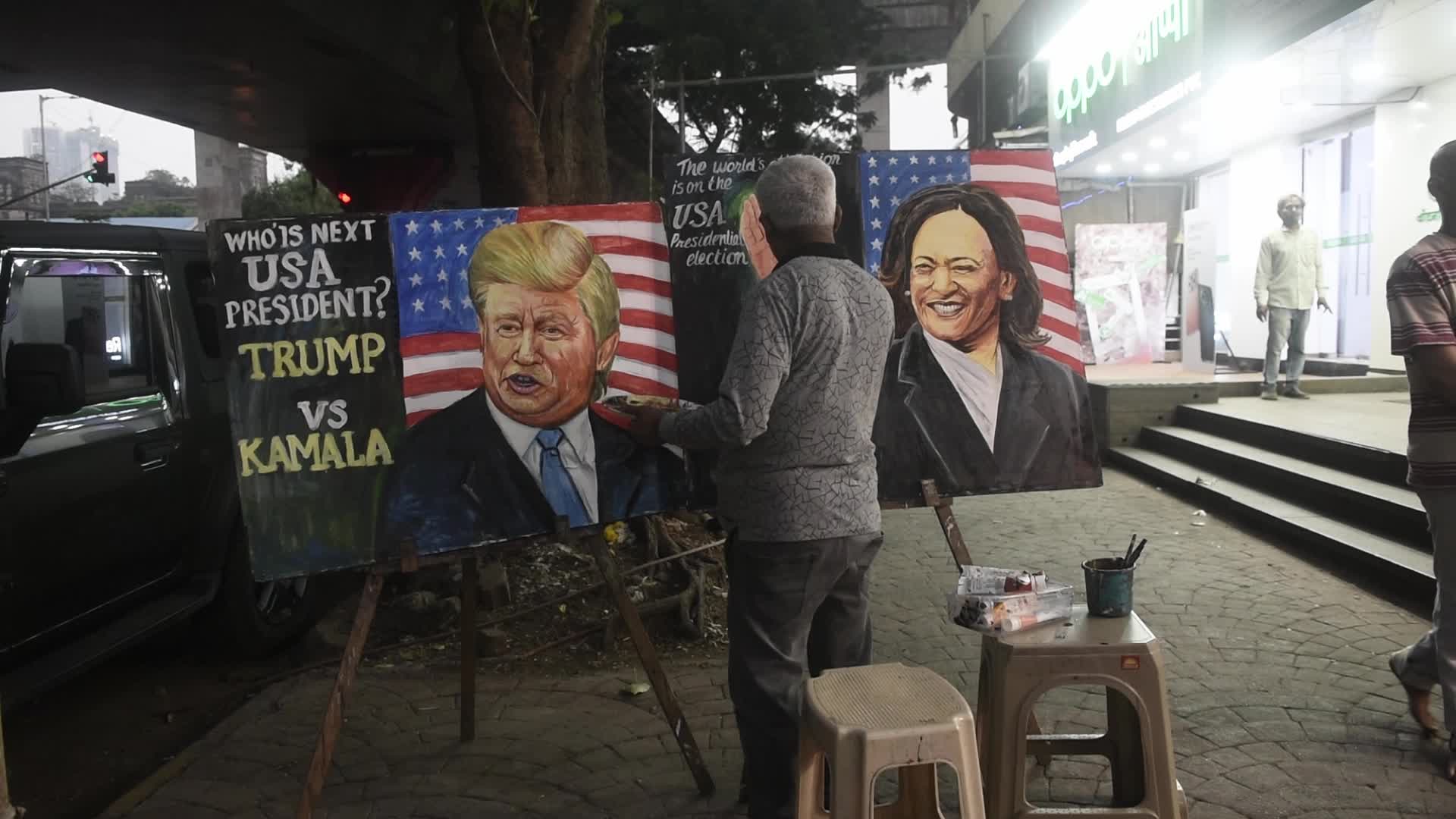 Indian Art Teacher Paints Portrait of Kamala Harris Ahead of US Election