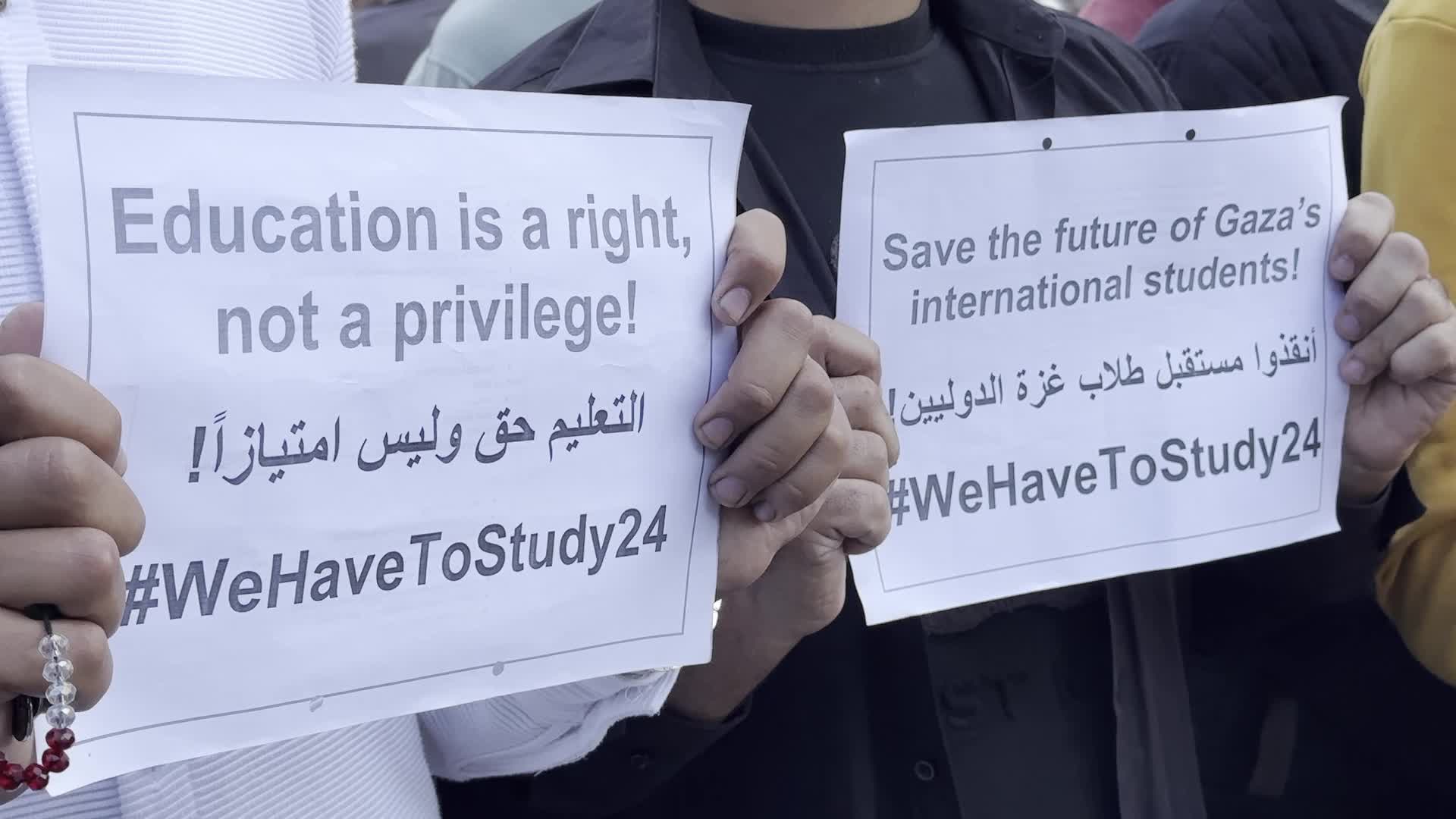 Palestinian Students Protest for Access to Education Amid Blockade