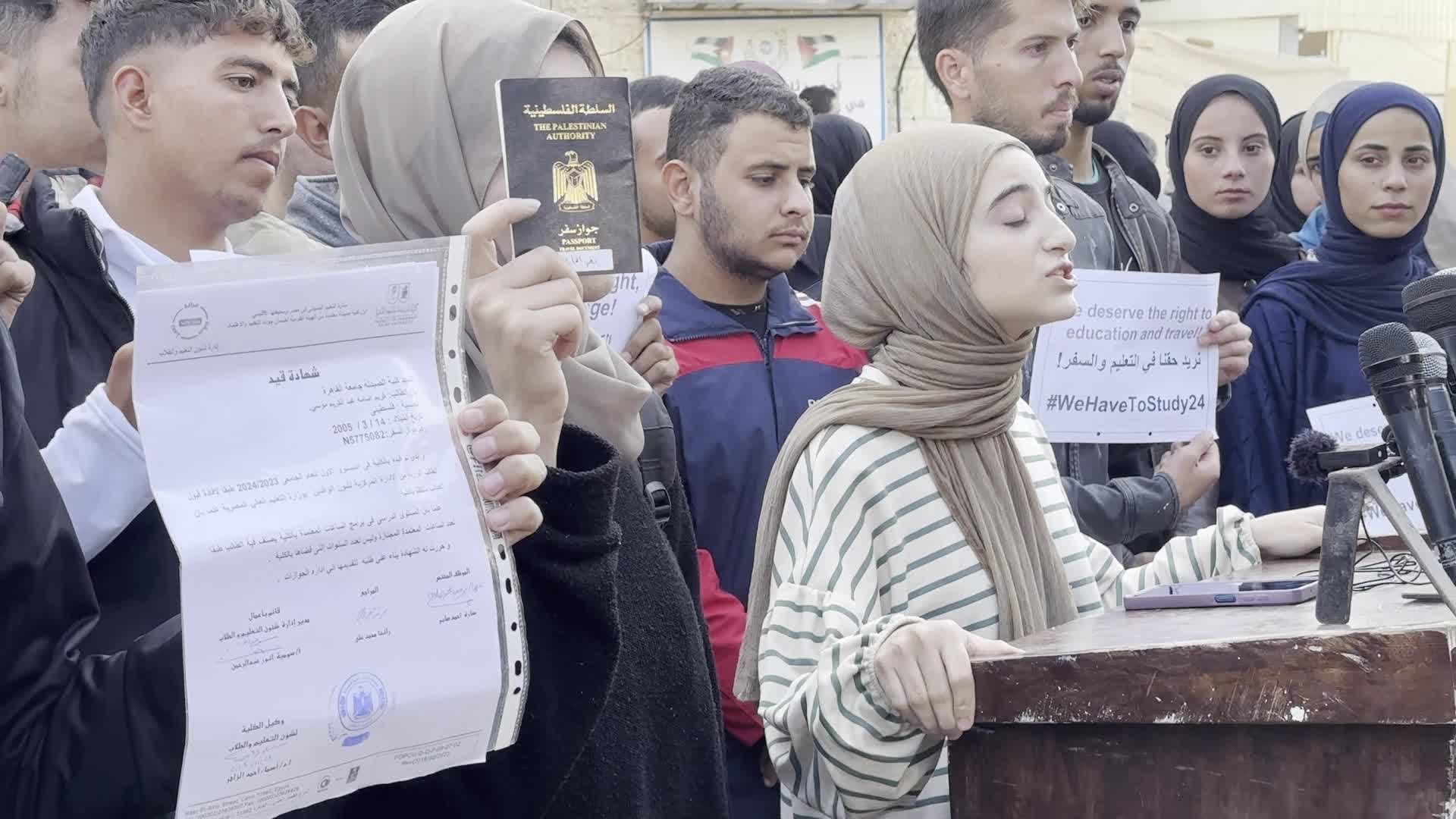 Palestinian Students Protest for Access to Education Amid Blockade